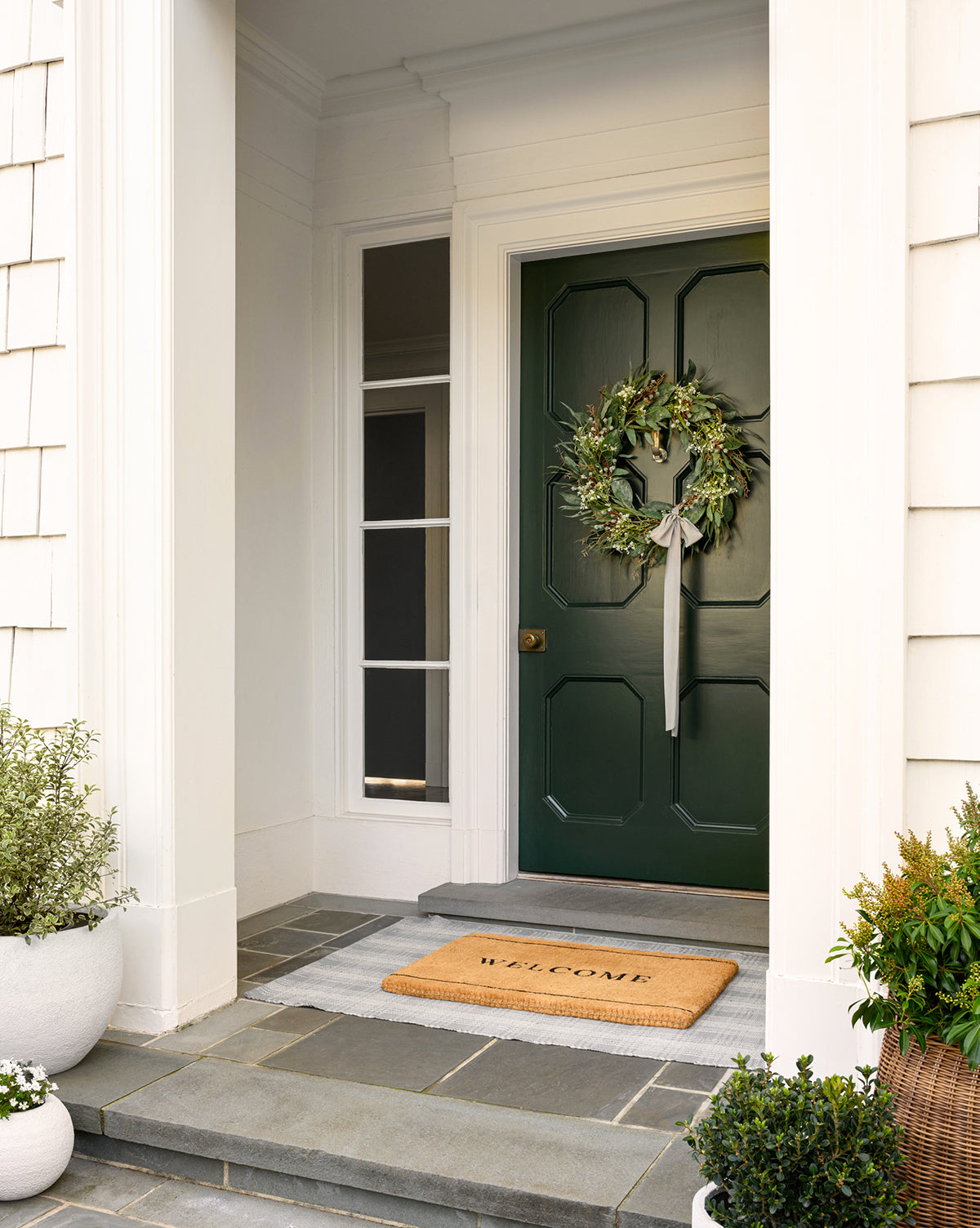 Bela Eucalyptus Wreath  Faux Greenery with Wild Grass & Flowers