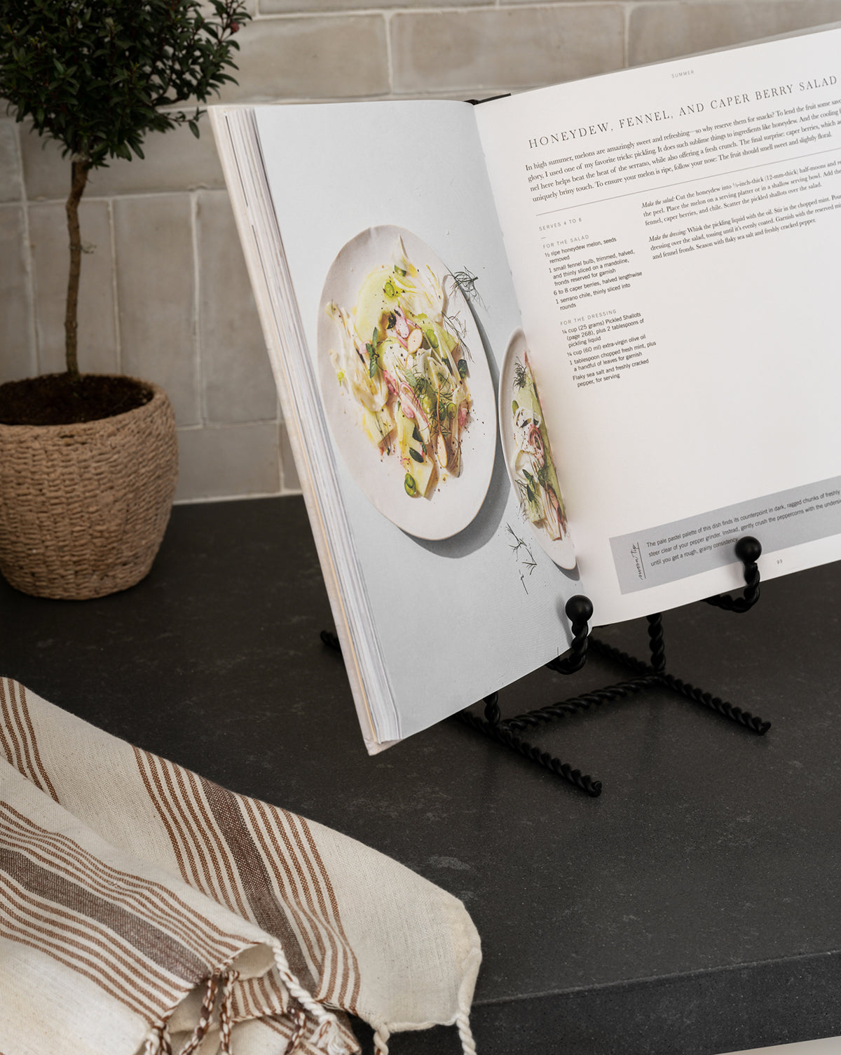 Fino Cookbook Holder  Textured Iron Design