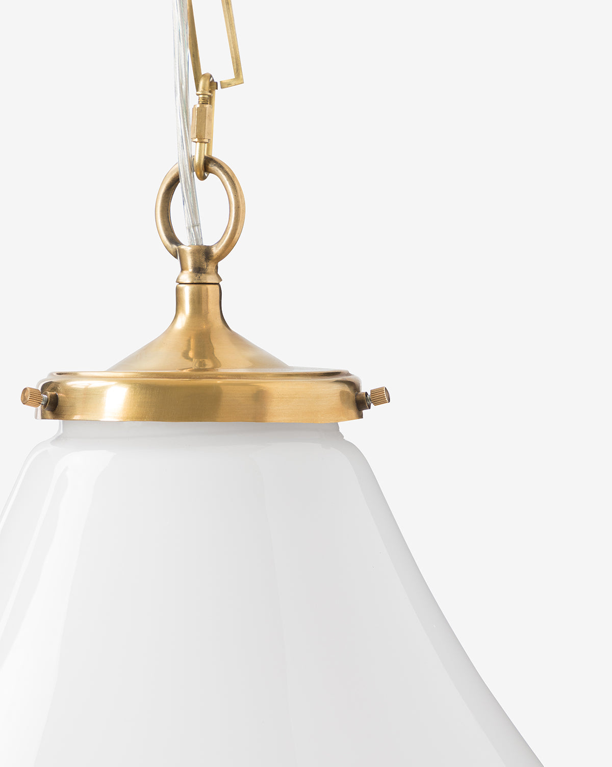 Sable Pendant Light Teardrop White Glass with Elegant Metal Hardware