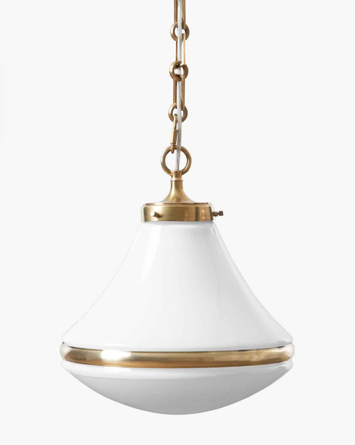 Sable Pendant Light Teardrop White Glass with Elegant Metal Hardware