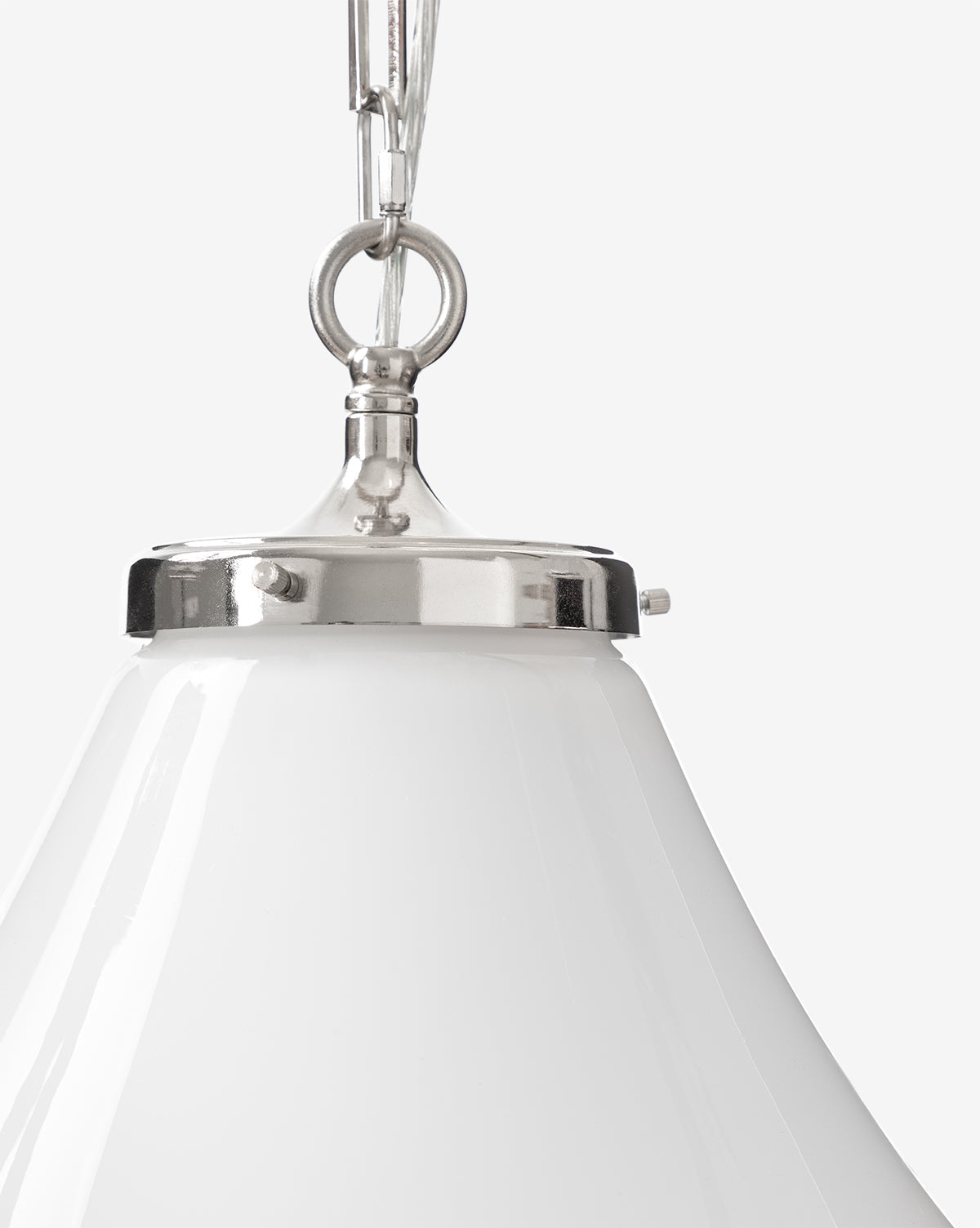 Sable Pendant Light Teardrop White Glass with Elegant Metal Hardware