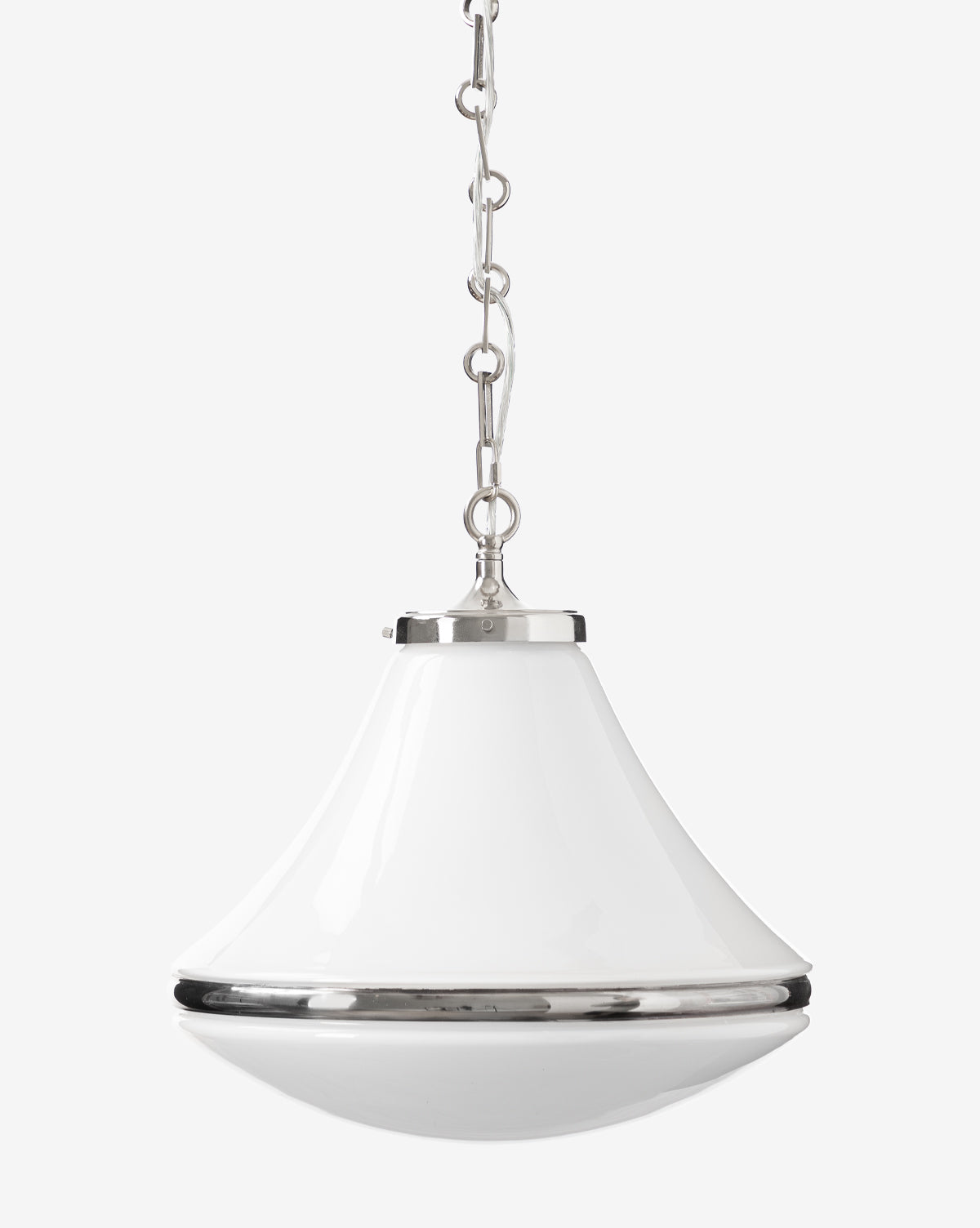 Sable Pendant Light Teardrop White Glass with Elegant Metal Hardware