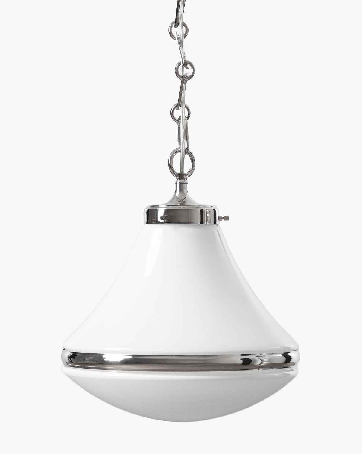 Sable Pendant Light Teardrop White Glass with Elegant Metal Hardware