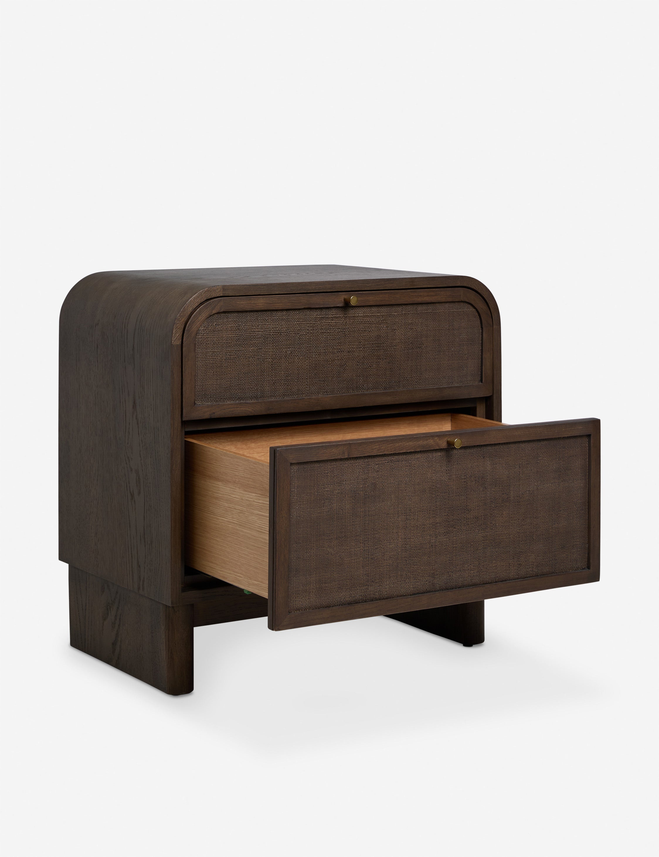 Soleil Nightstand | Rounded Oak Frame, Soft-Close Drawers