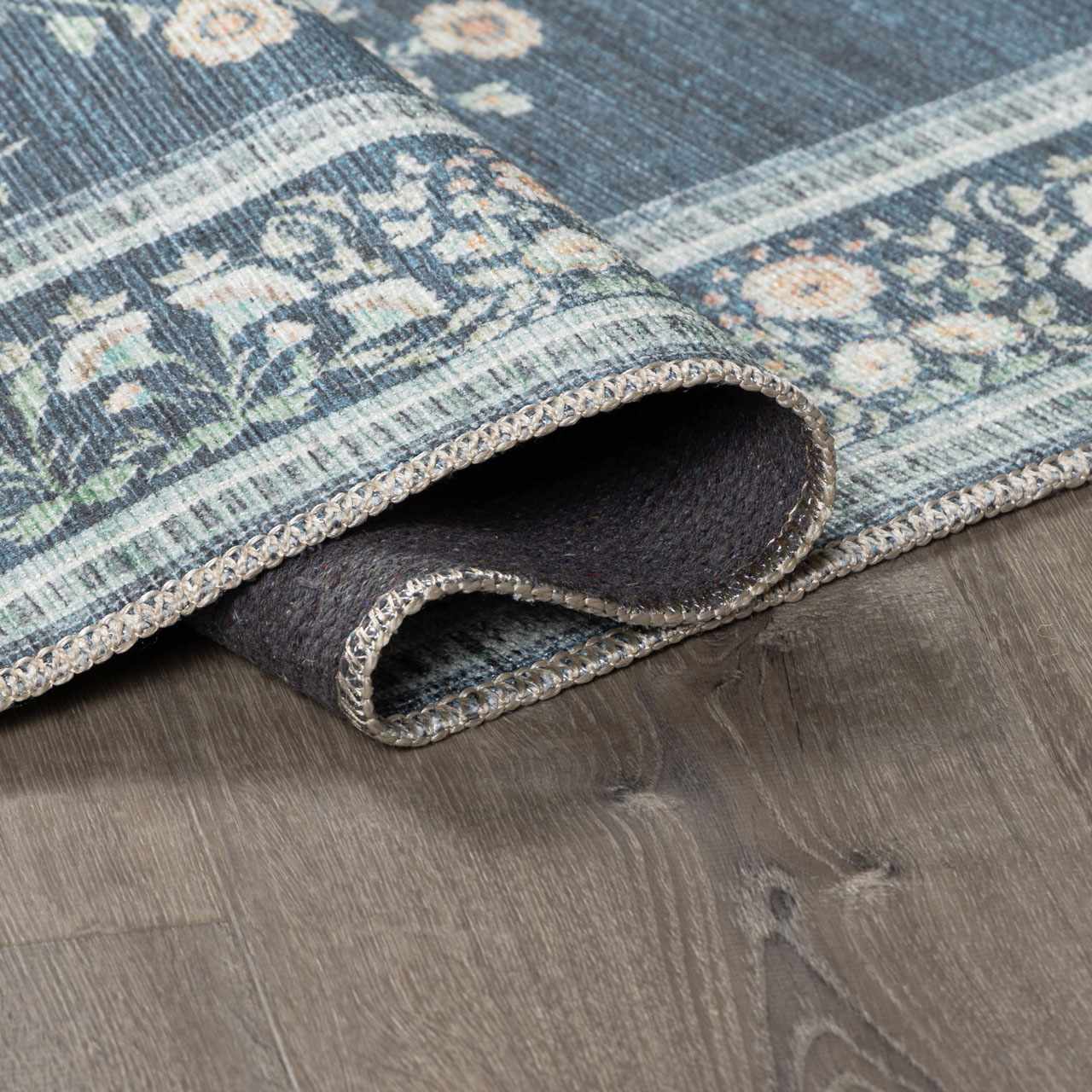 Aquene Denim Washable Area Rug