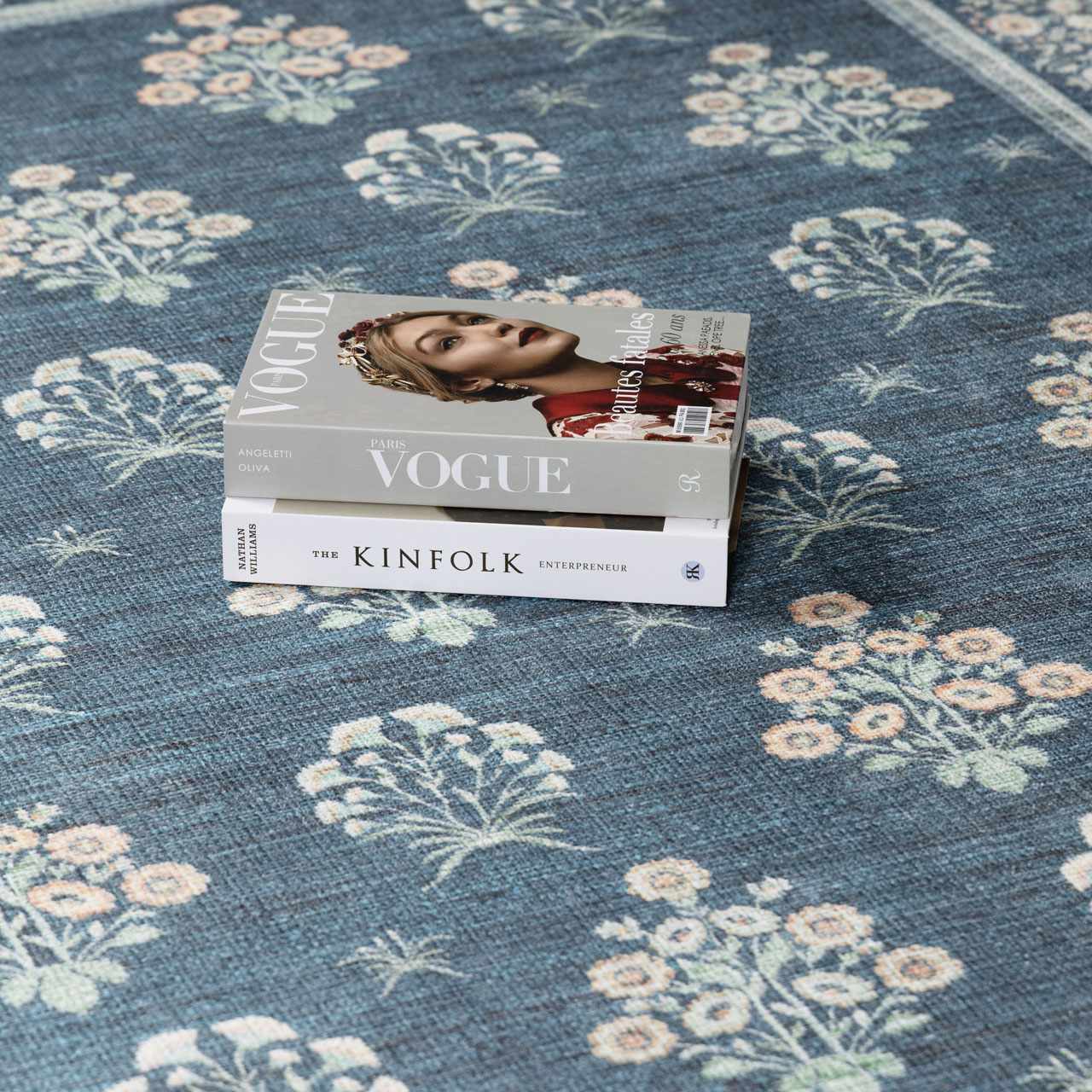 Aquene Denim Washable Area Rug