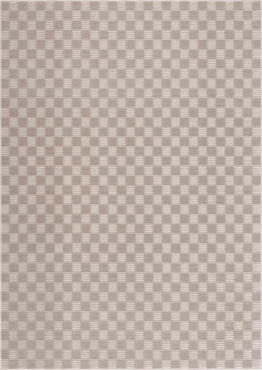 Truls 3D Checkered Washable Rug - Biscotti