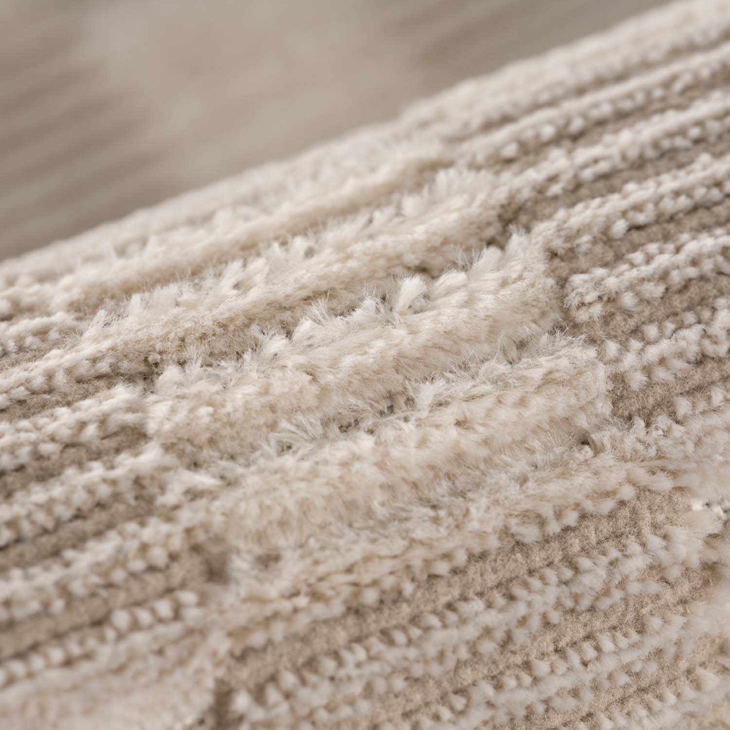 Bello Checkered Rug  Machine Washable  Low Pile  Beige/Peach