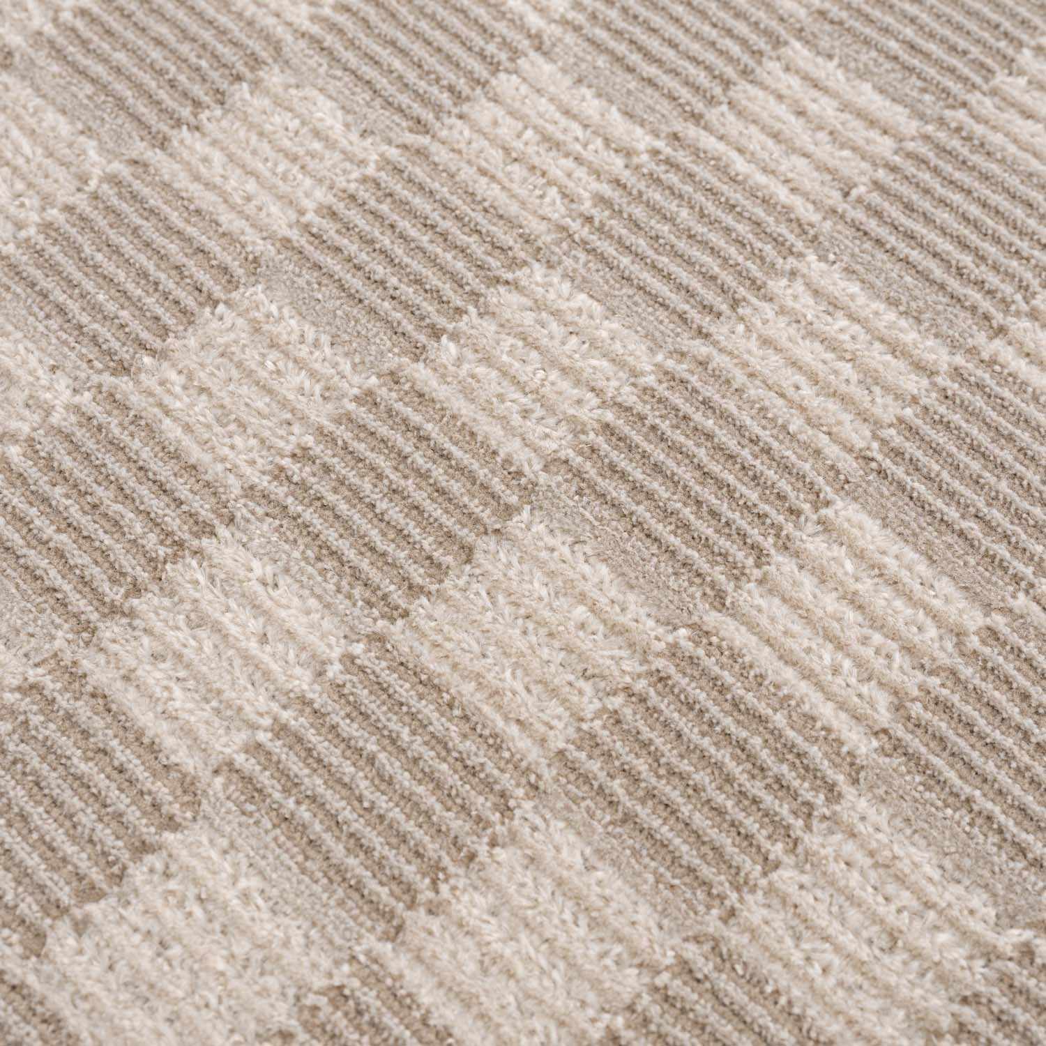Truls 3D Checkered Washable Rug - Biscotti