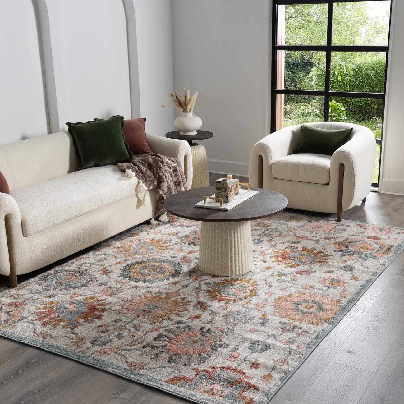 Bello Twilight Floral Area Rug  Medium Pile, Machine Woven
