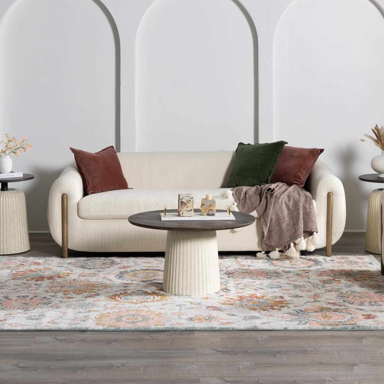 Bello Twilight Floral Area Rug  Medium Pile, Machine Woven