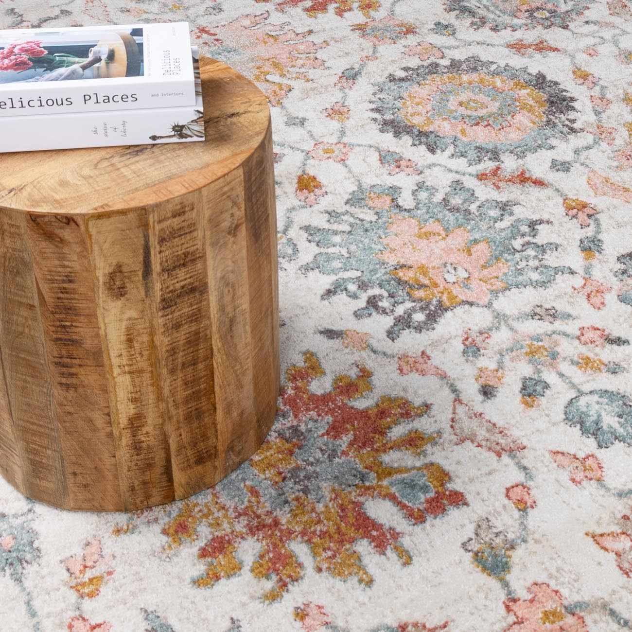 Bello Twilight Floral Area Rug  Medium Pile, Machine Woven