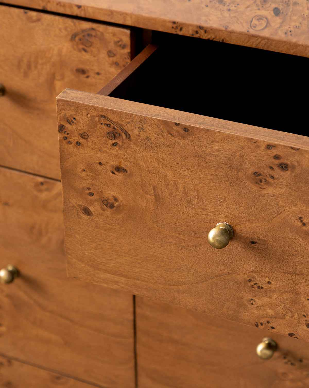Bela Dresser Burl Wood  Light & Dark Finishes