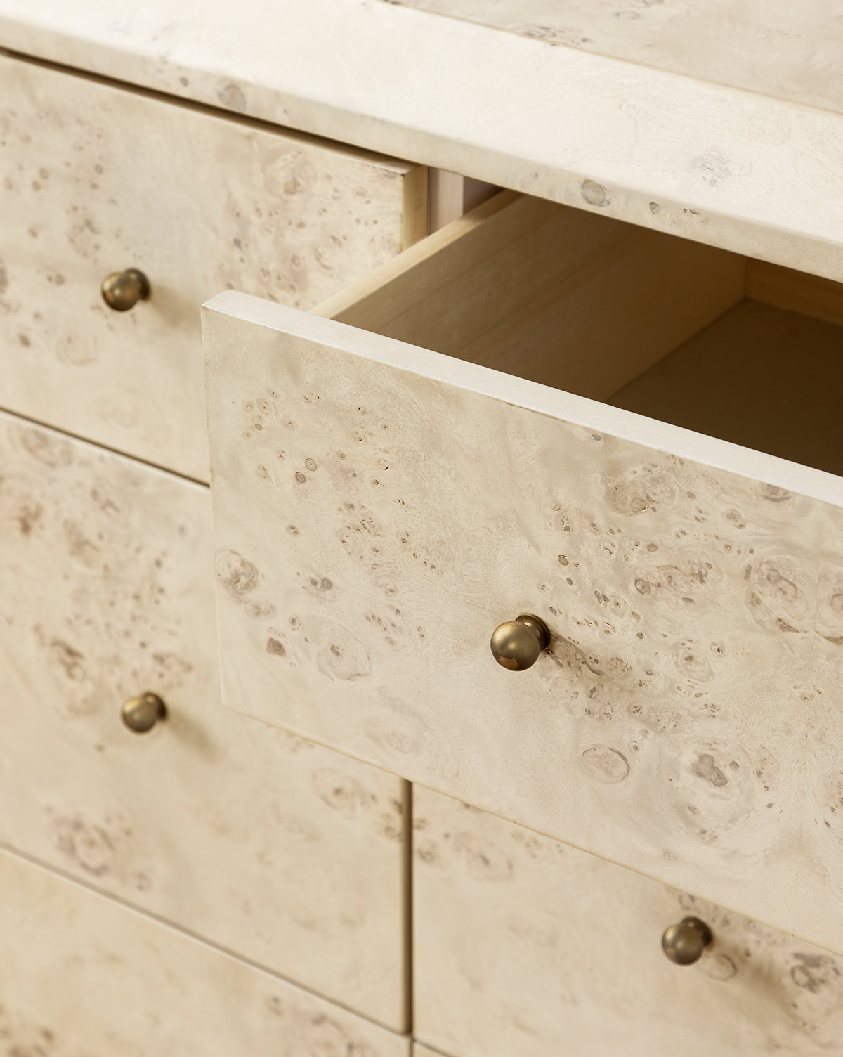 Bela Dresser Burl Wood  Light & Dark Finishes