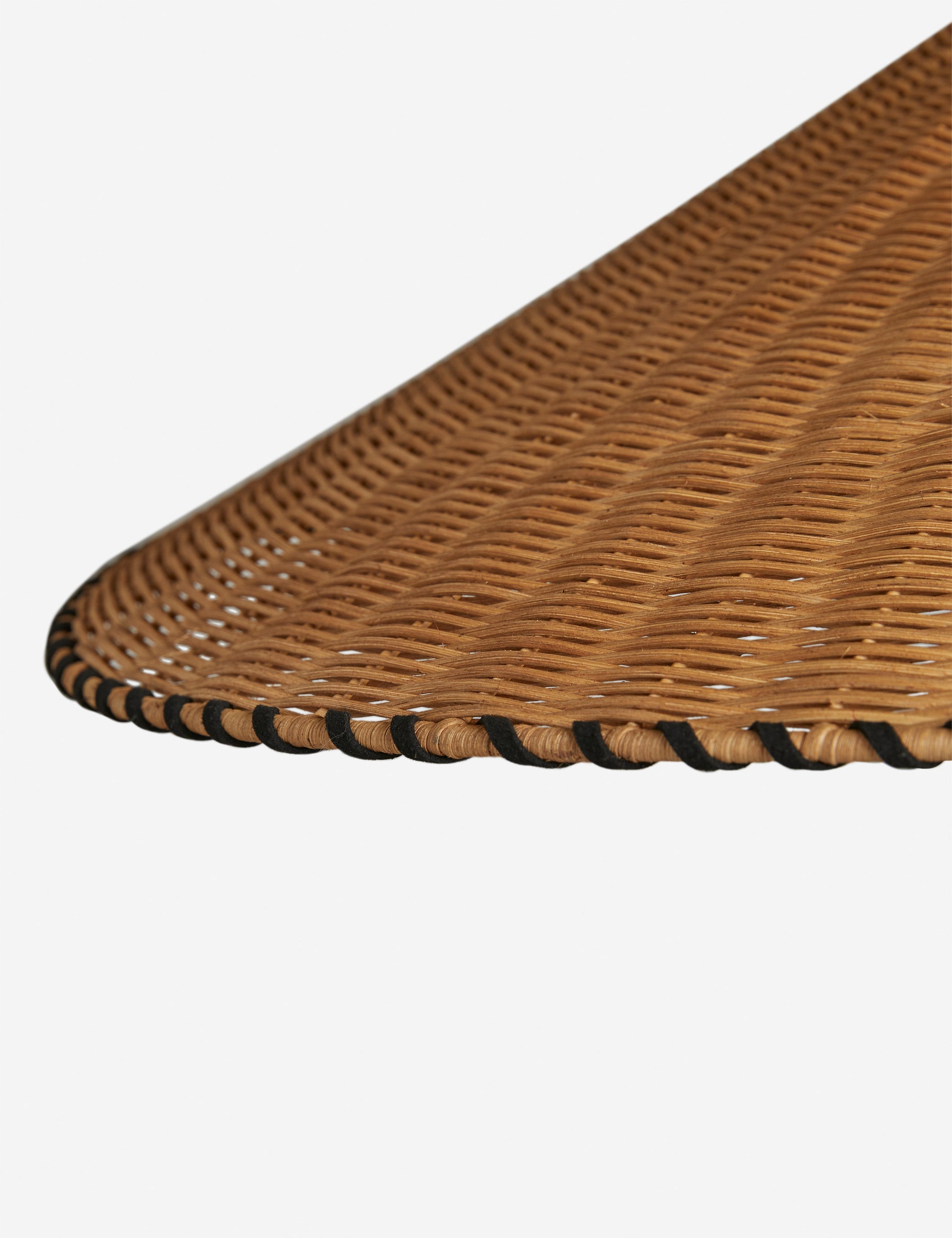 Terra Pendant Light | Natural Fiber Design, Black Leather Stitching