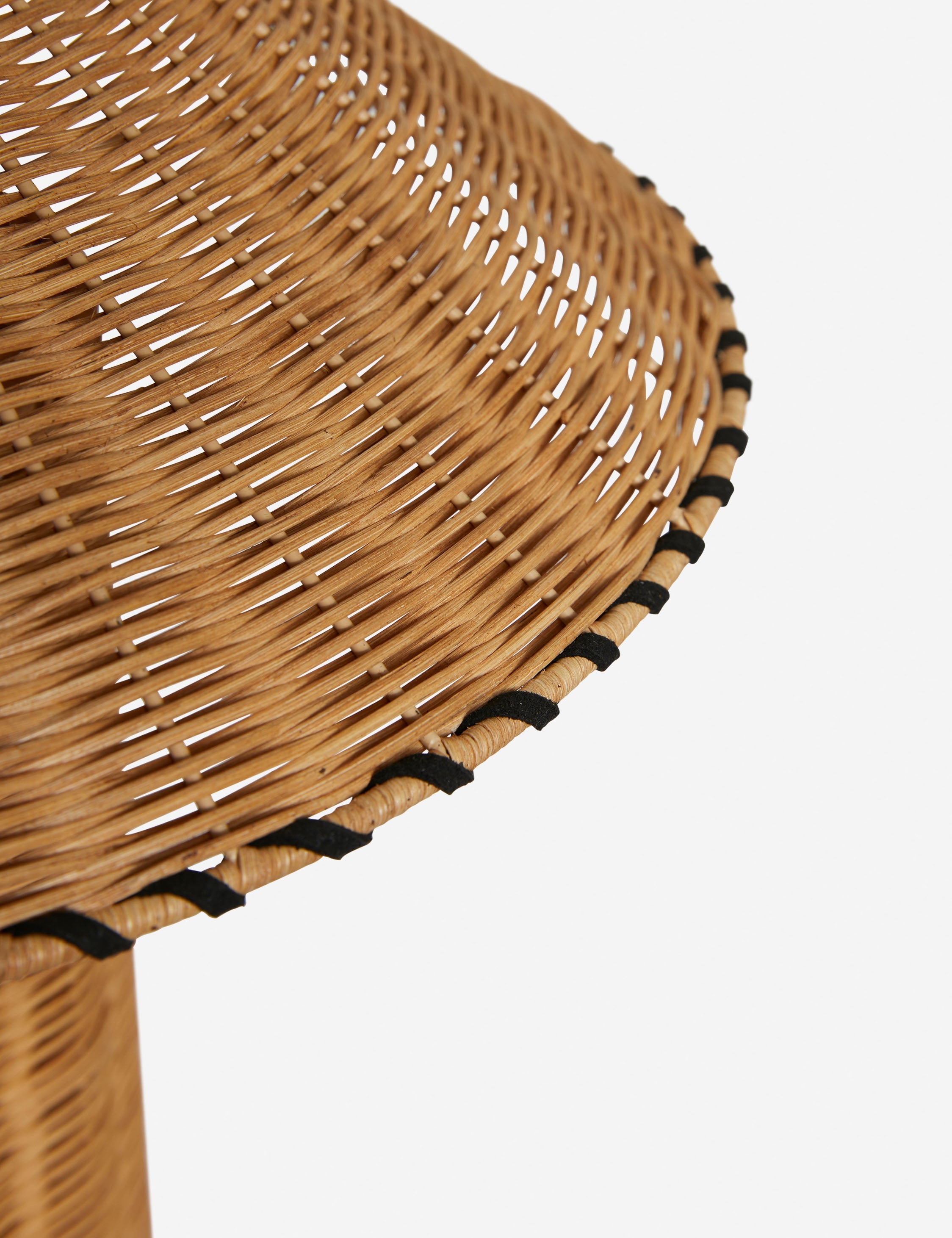 Terrene Table Lamp | Rattan Base with Leather Stitching