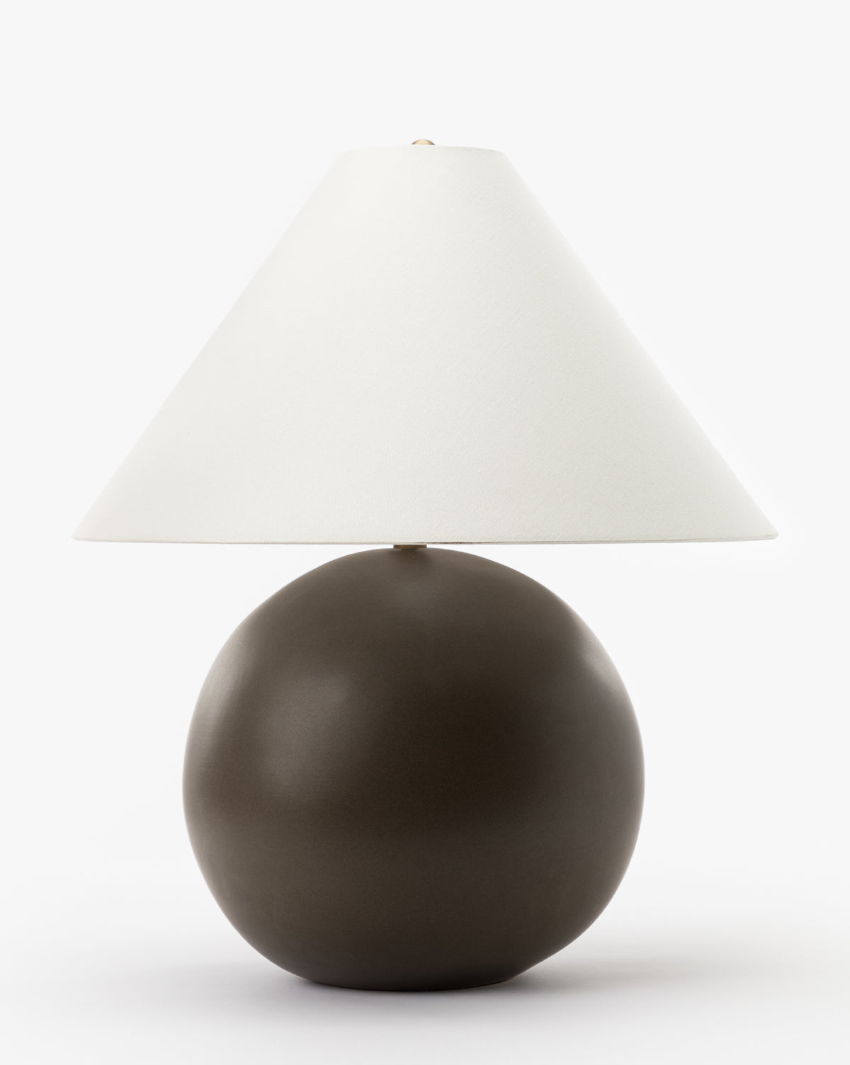 Tess Ceramic Table Lamp  Brown Finish, Tapered Shade