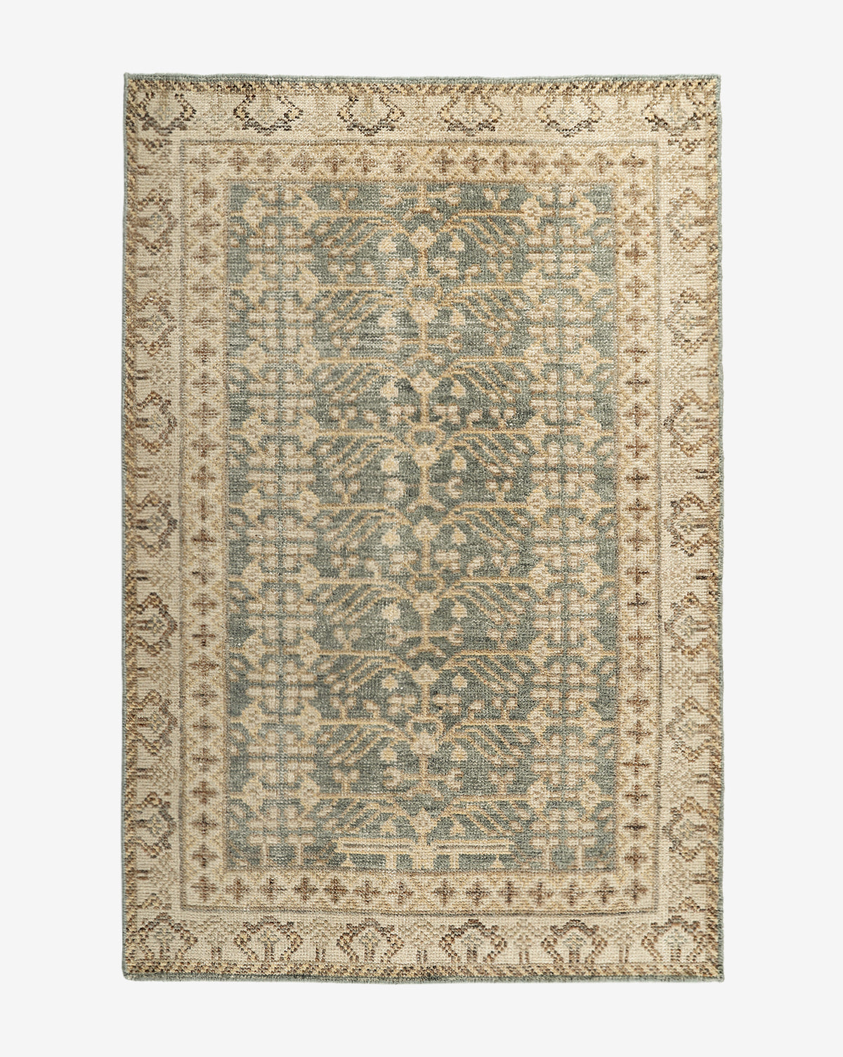 Thalia Hand-Knotted Rug  Antique-Inspired Motif, Neutral Palette