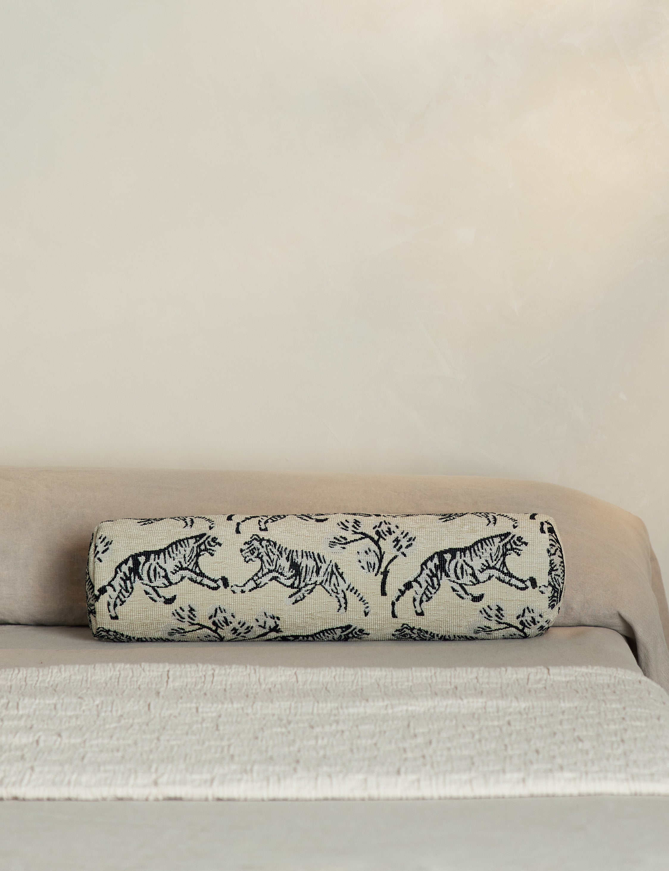 Bristol Bolster Pillow | Hand-Drawn Tiger Jacquard Design