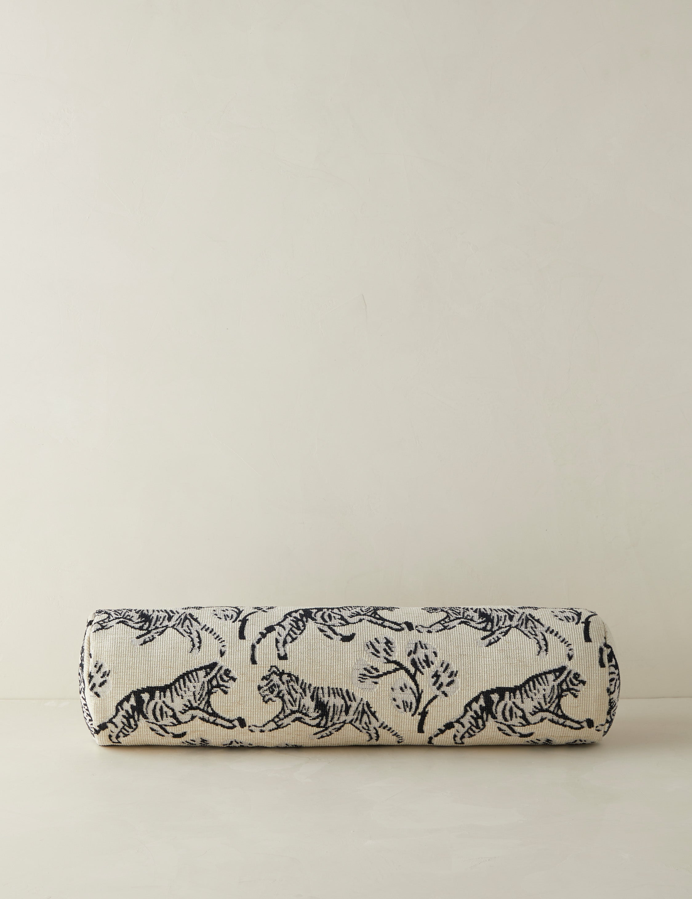 Bello Tiger Jacquard Bolster Pillow | Hand-Drawn Motif, Vintage Style