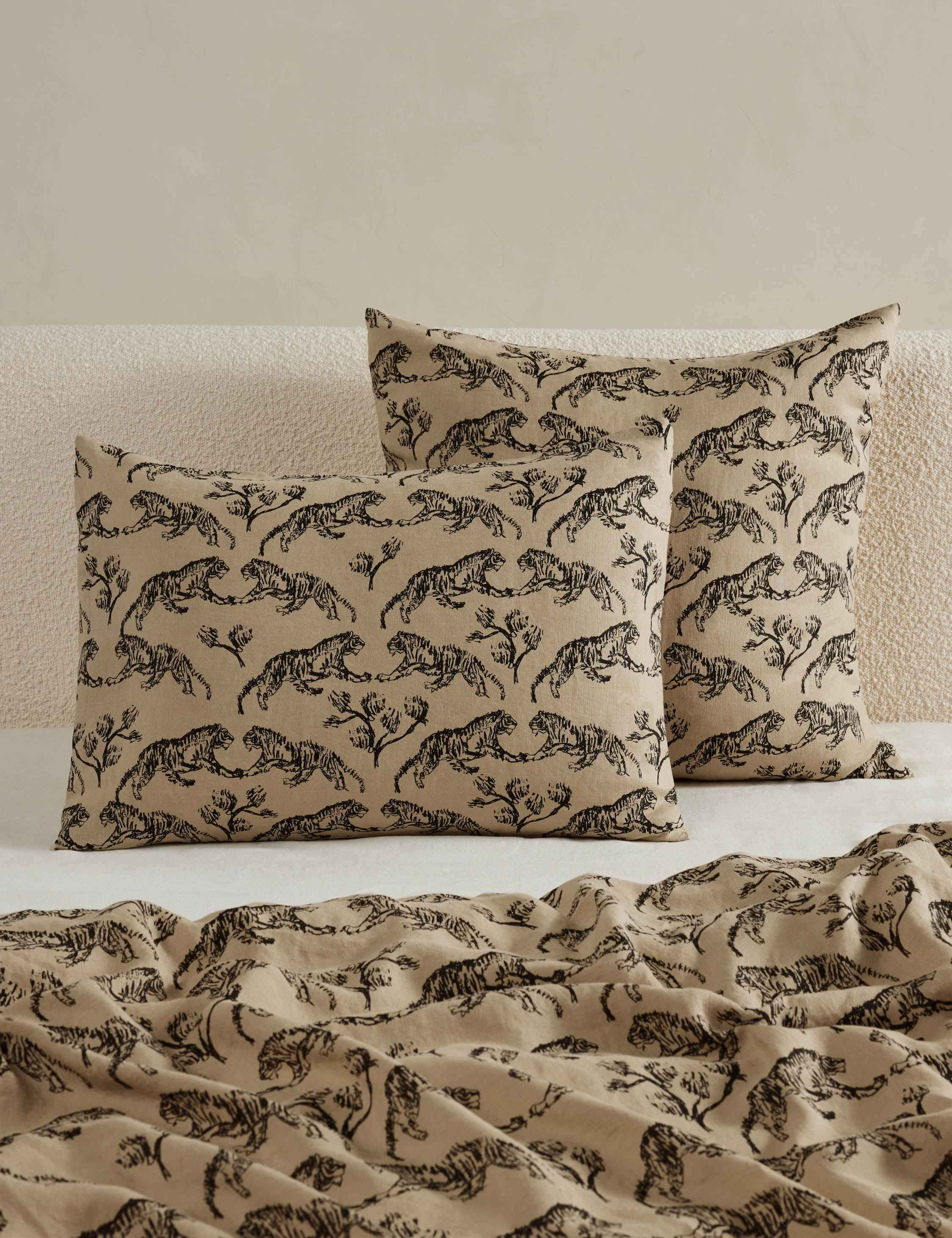 Bamboo Tiger Hemp Sham | Vintage-Inspired, Sustainable Comfort