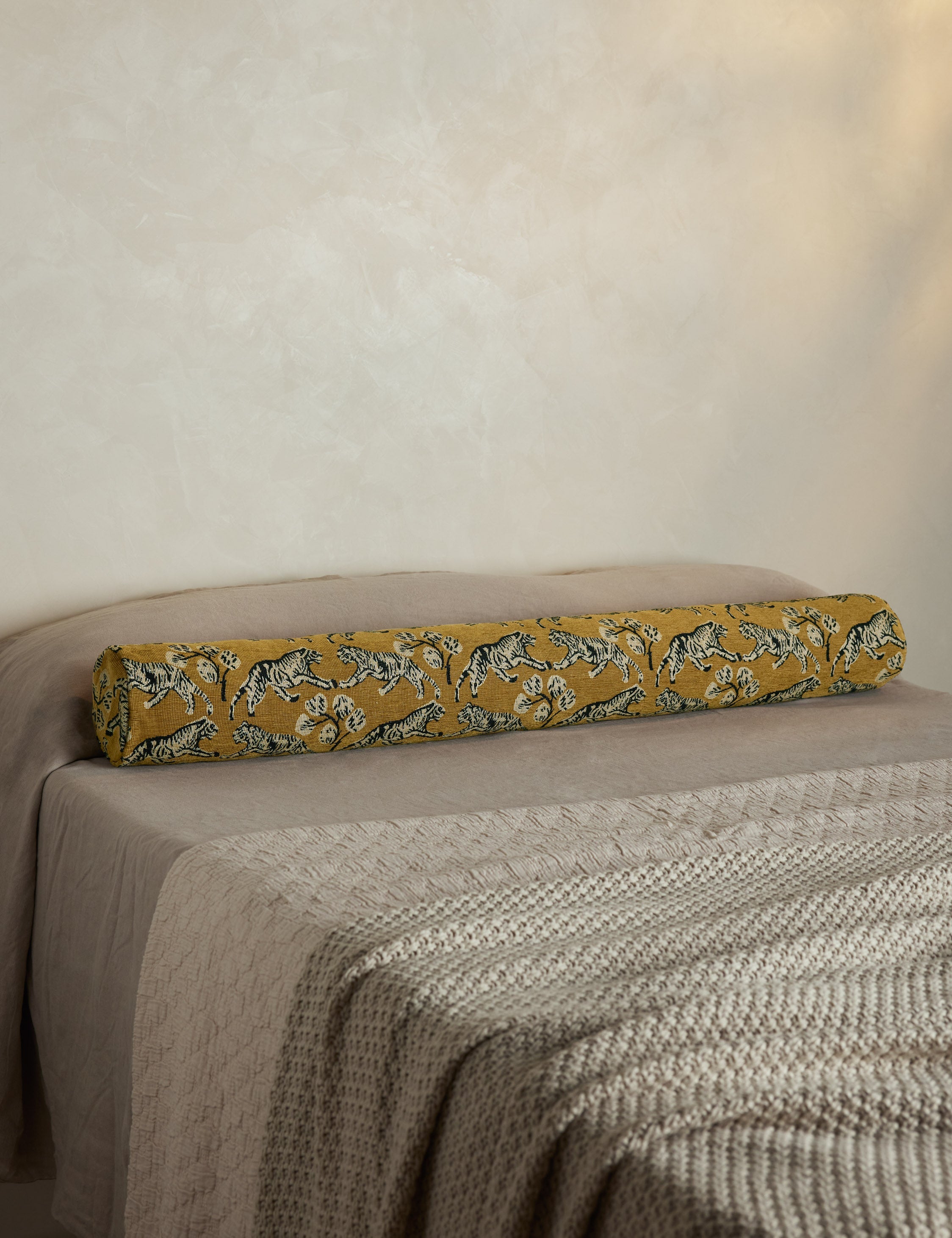 Bristol Tiger Jacquard Bolster Pillow | Oversized, Exclusive Design