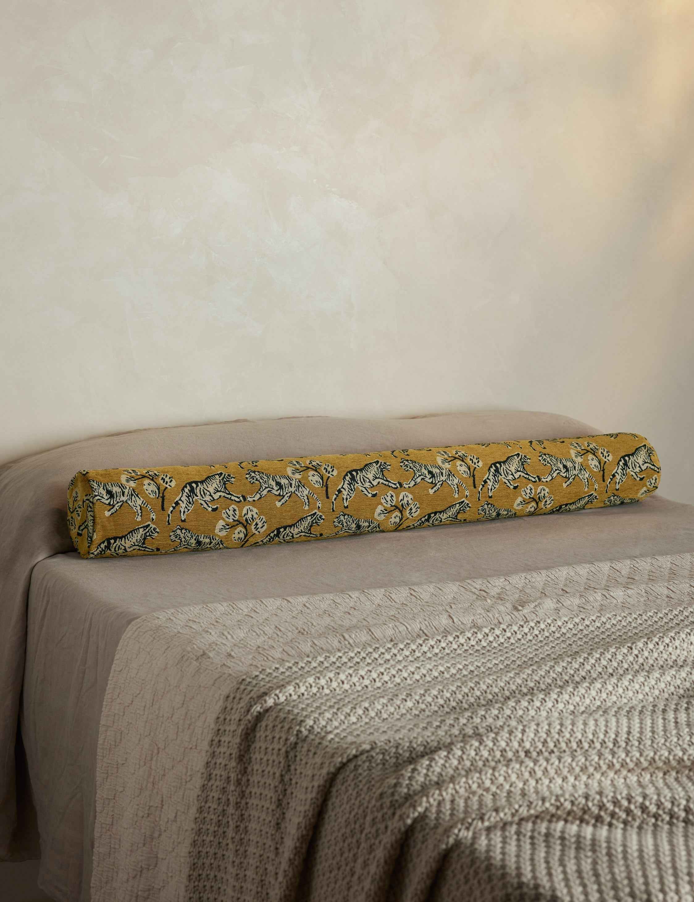 Brixton Jacquard Bolster Pillow | Oversized Tiger Print Design