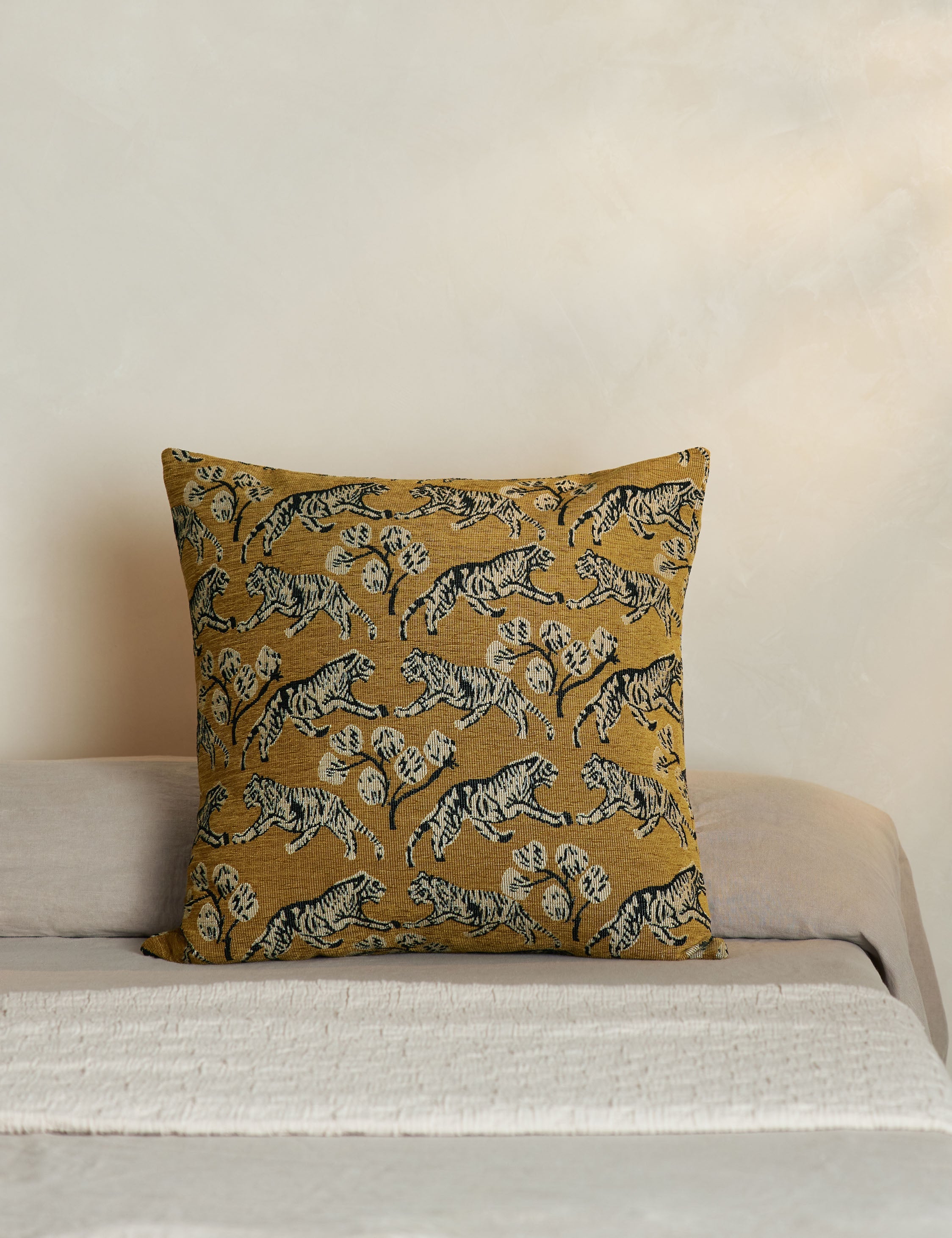 Tigris Jacquard Pillow | Intricate Tiger Print, Exclusive Design