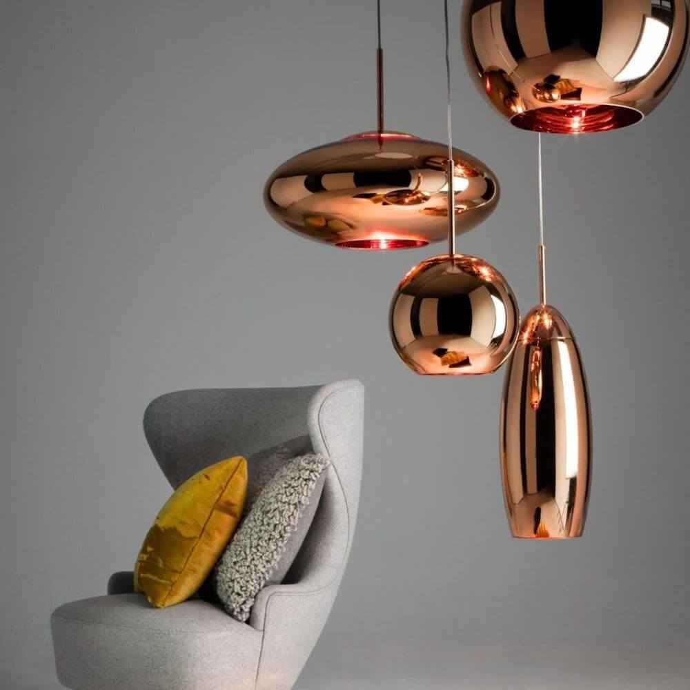 Bristol Pendant Light | Copper Shade, Reflective Metallic Finish