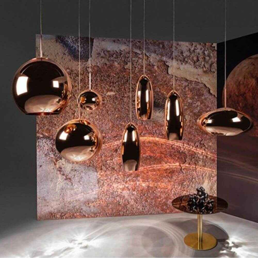 Bristol Pendant Light | Copper Shade, Reflective Metallic Finish