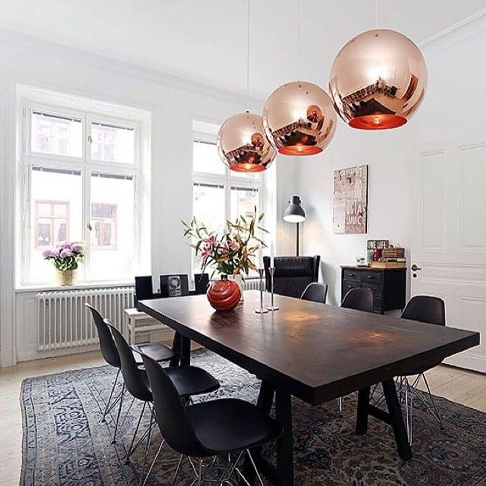 Bristol Pendant Light | Copper Shade, Reflective Metallic Finish