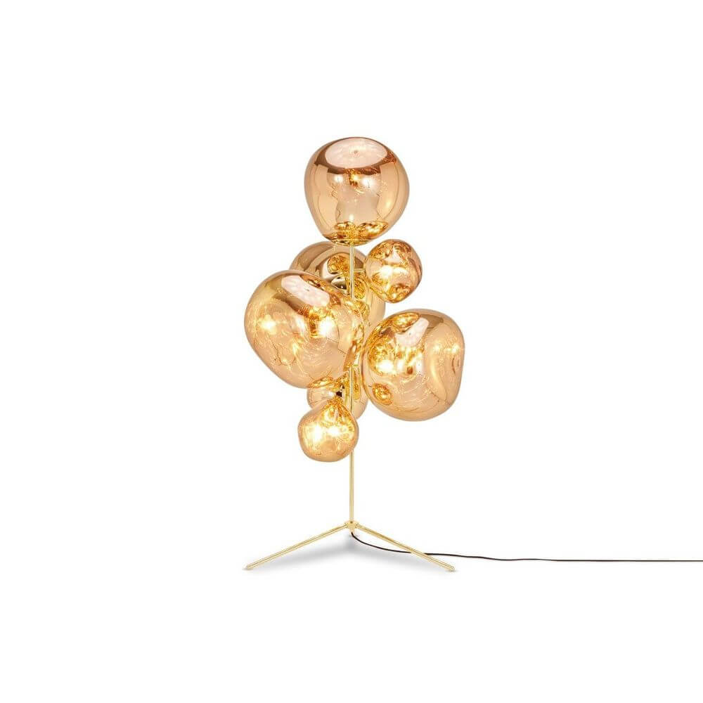 Melt Chandelier Floor Lamp | Polycarbonate, Metallic Reflective Surface