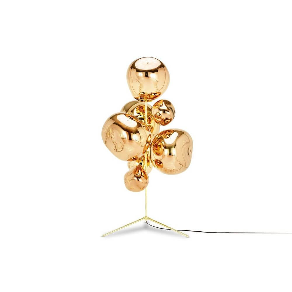 Melt Chandelier Floor Lamp | Polycarbonate, Metallic Reflective Surface