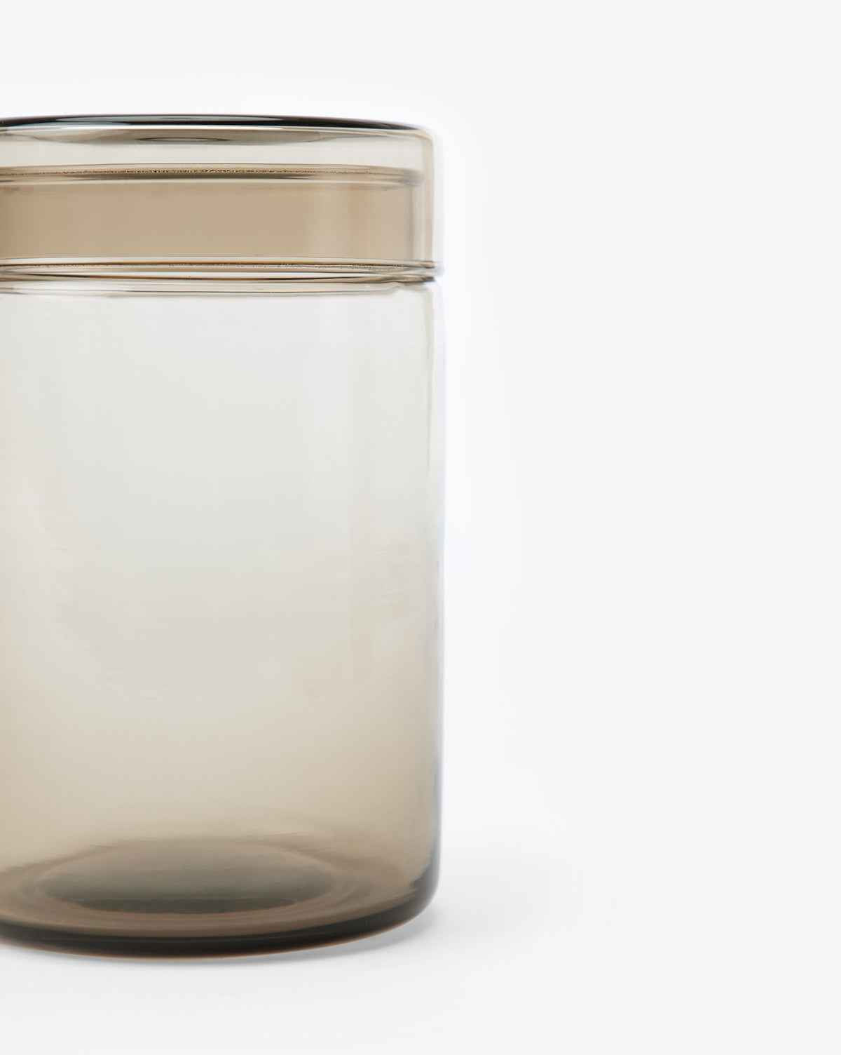 Bristol Glass Canister  Modern Taupe with Unique Lid