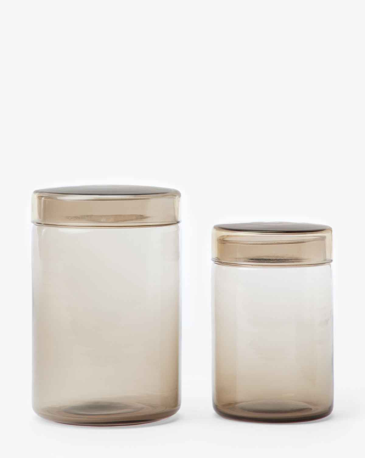 Bristol Glass Canister  Modern Taupe with Unique Lid