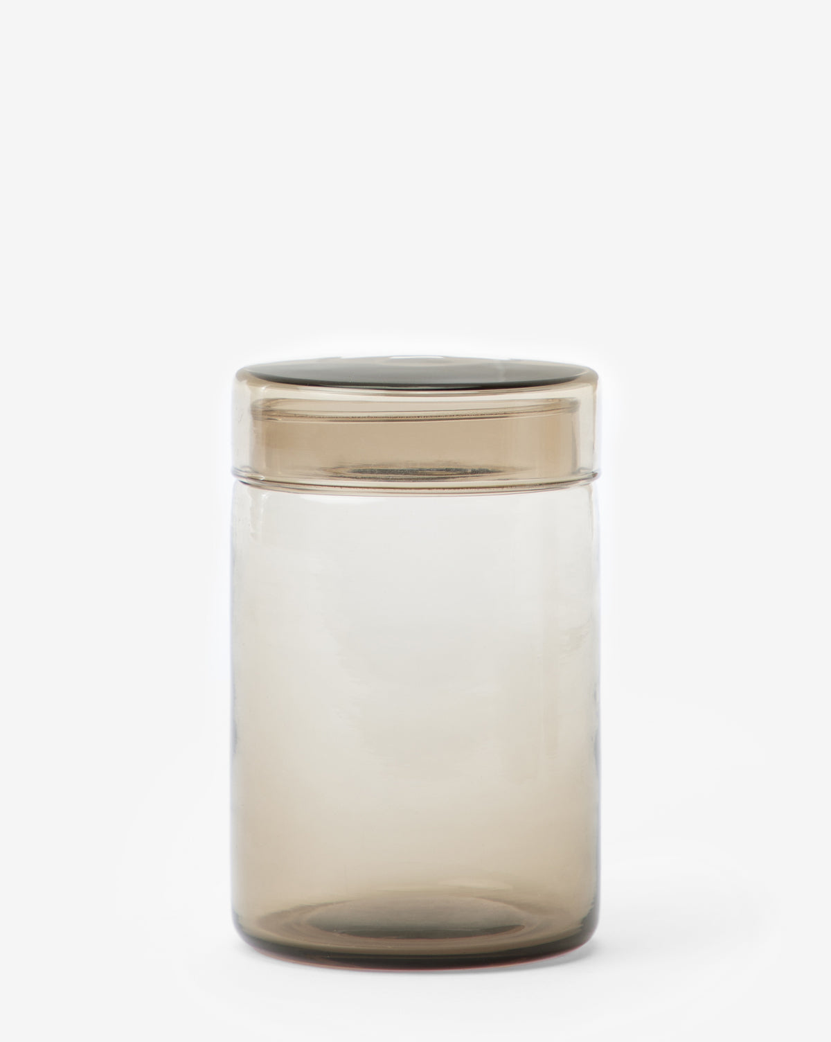 Bristol Glass Canister  Modern Taupe with Unique Lid