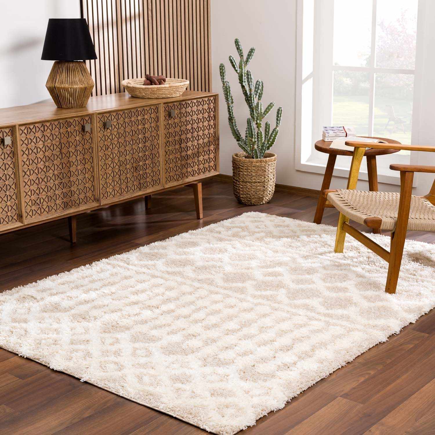 Creston Area Rug Plush Pile 100% Polypropylene Cream Beige
