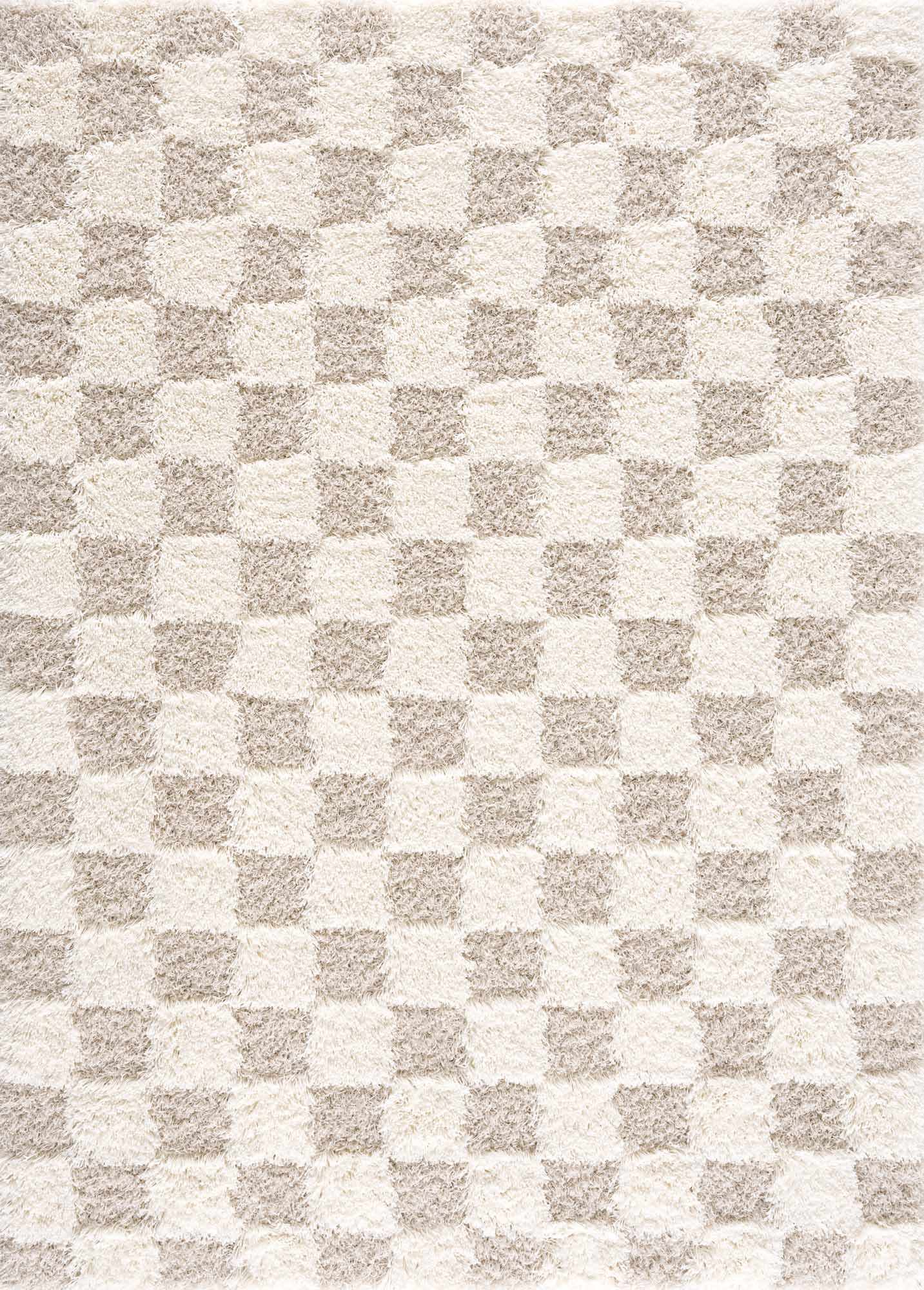 Atira Checkered Area Rug  Plush Polypropylene, Contemporary Design