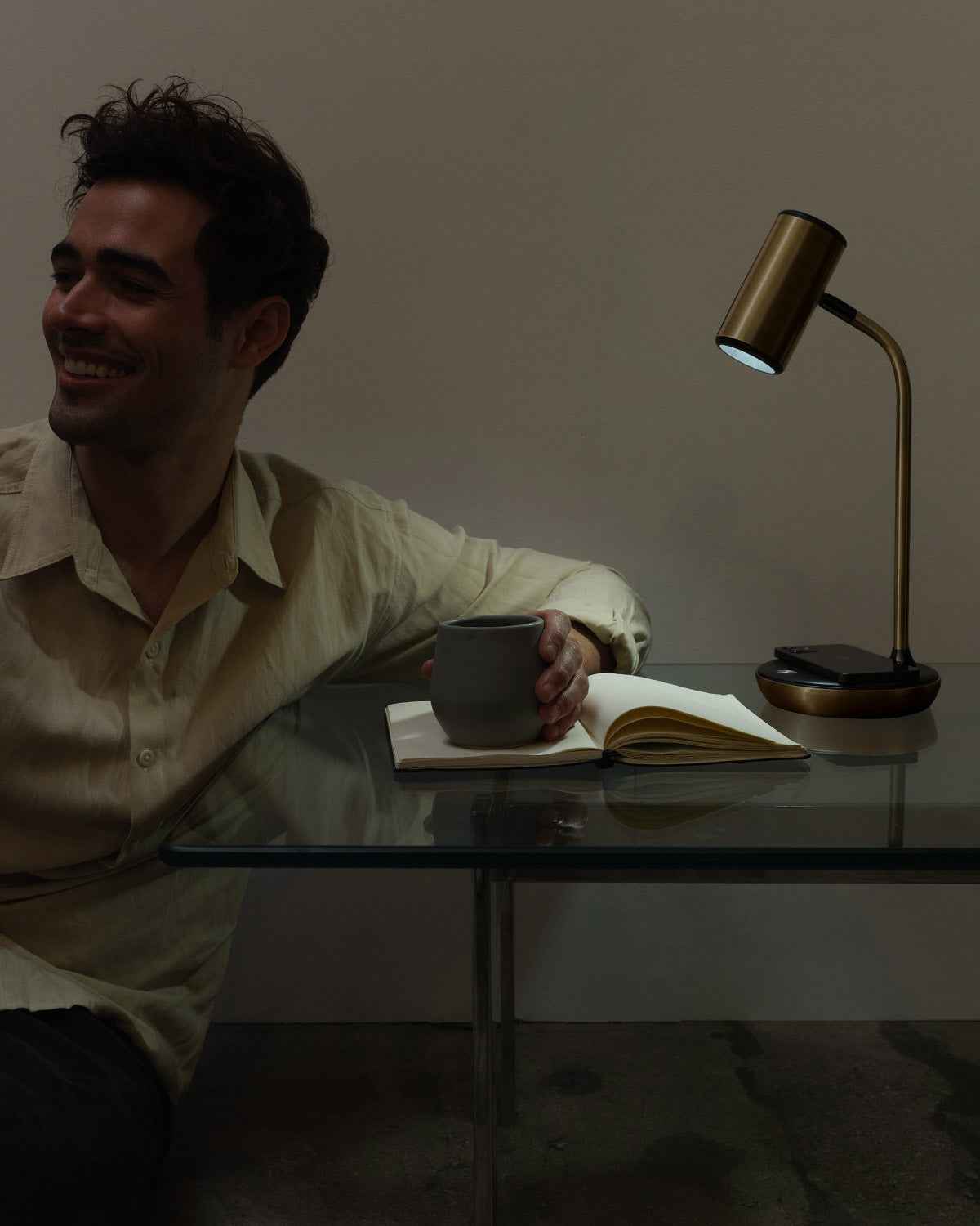 Ezra Desk Lamp | LED Light, Wireless Charging