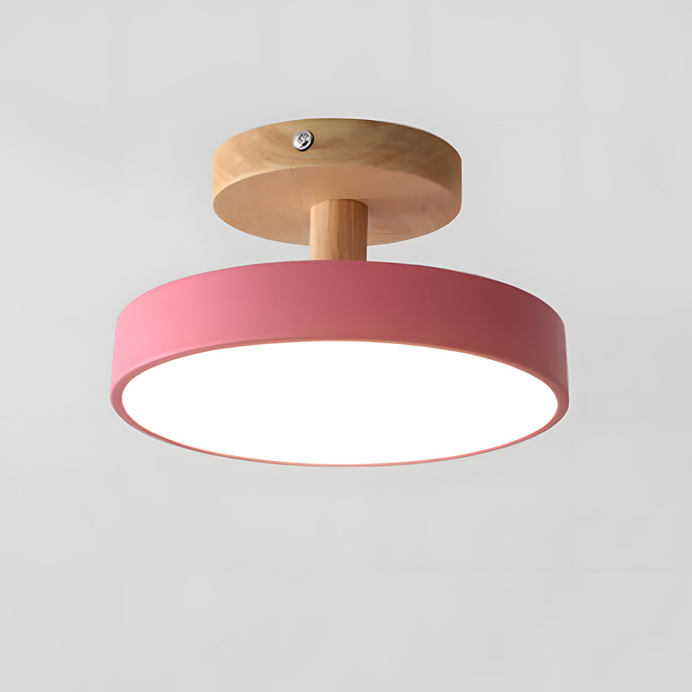 Bela LED Plafondlamp | Hout, Compact Ontwerp 18cm