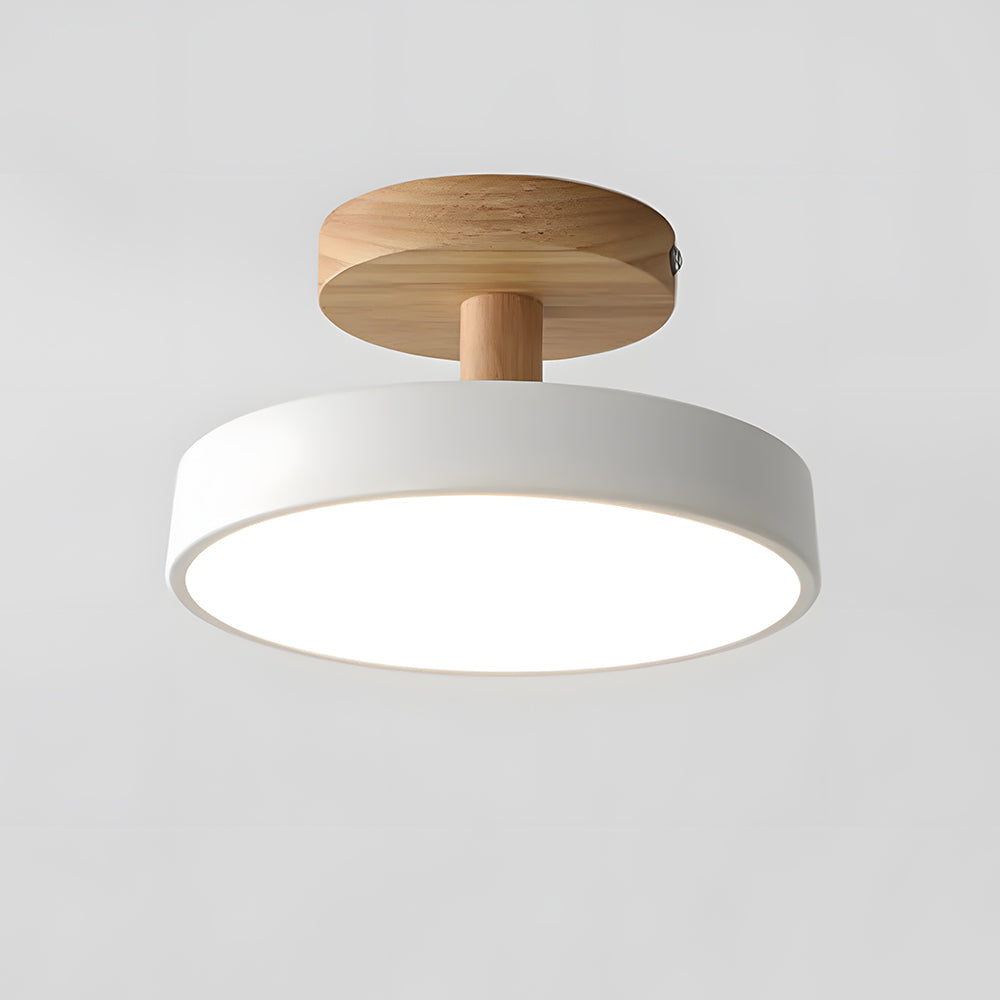 Bela LED Plafondlamp | Hout, Compact Ontwerp 18cm