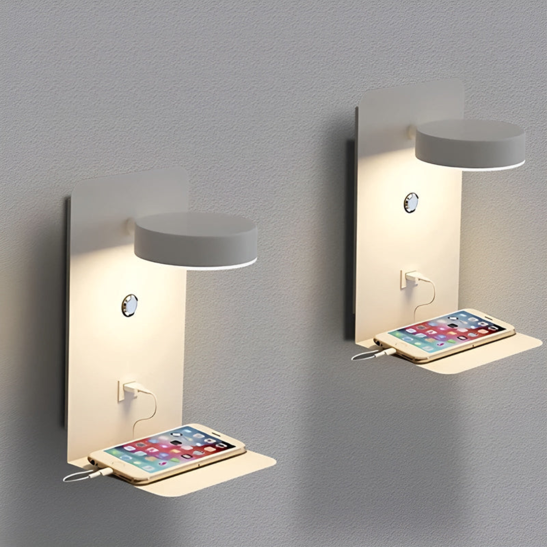 Fino LED Wandlamp | Geïntegreerde USB Poort, Minimalistisch Design