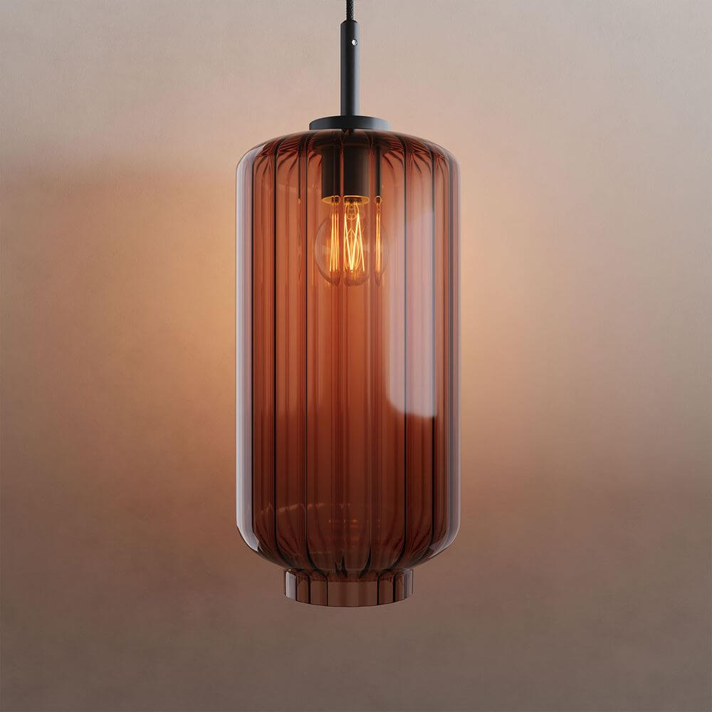 Bello Pendant Light | 500cm Black Cable, Mouth-Blown Glass