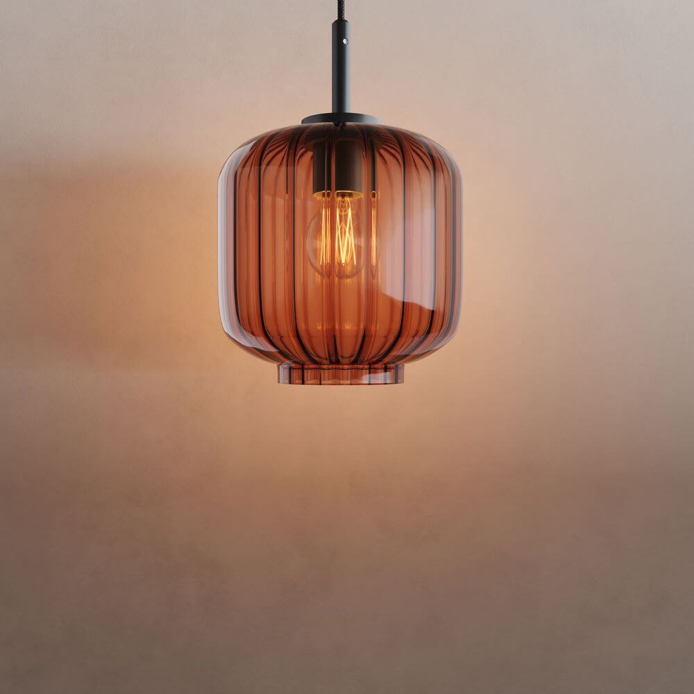 Bello Pendant Light | 500cm Black Cable, Mouth-Blown Glass