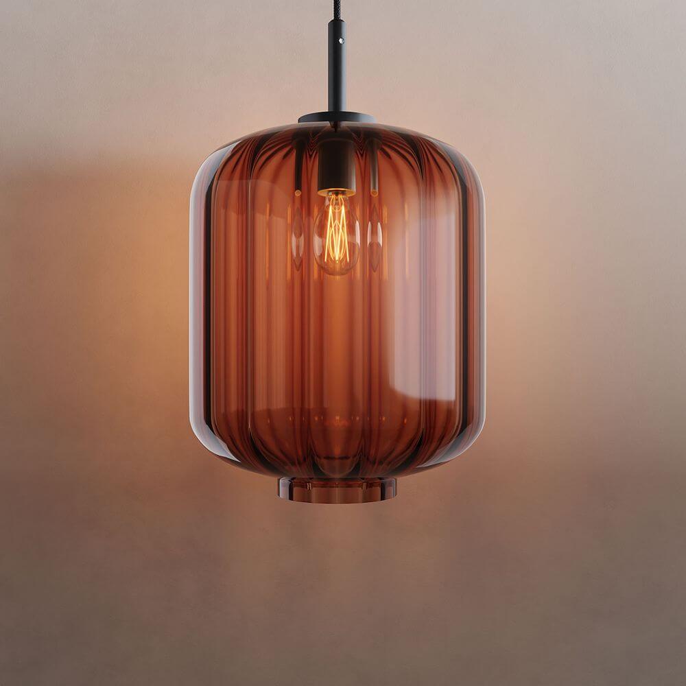 Bello Pendant Light | 500cm Black Cable, Mouth-Blown Glass