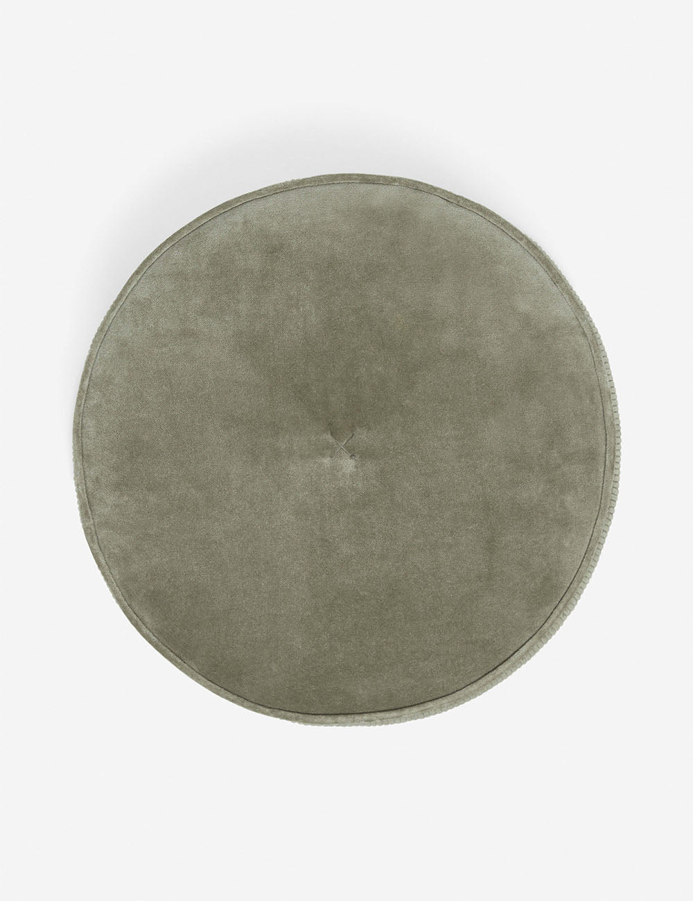 Bela Velvet Disc Pillow | Piped Edges, Ribbed Siding