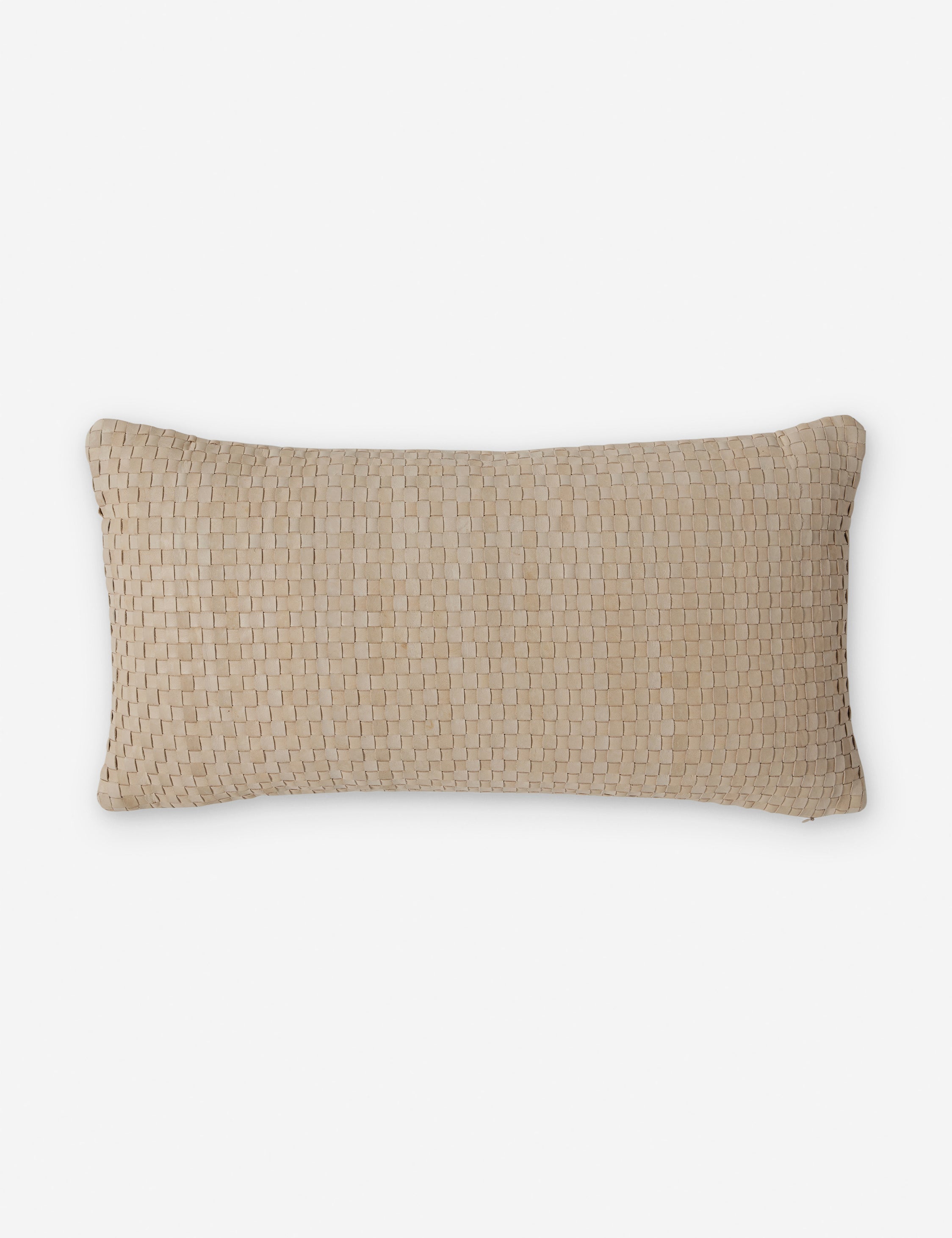 Vireo Leather Pillow | Handcrafted Basketweave Design