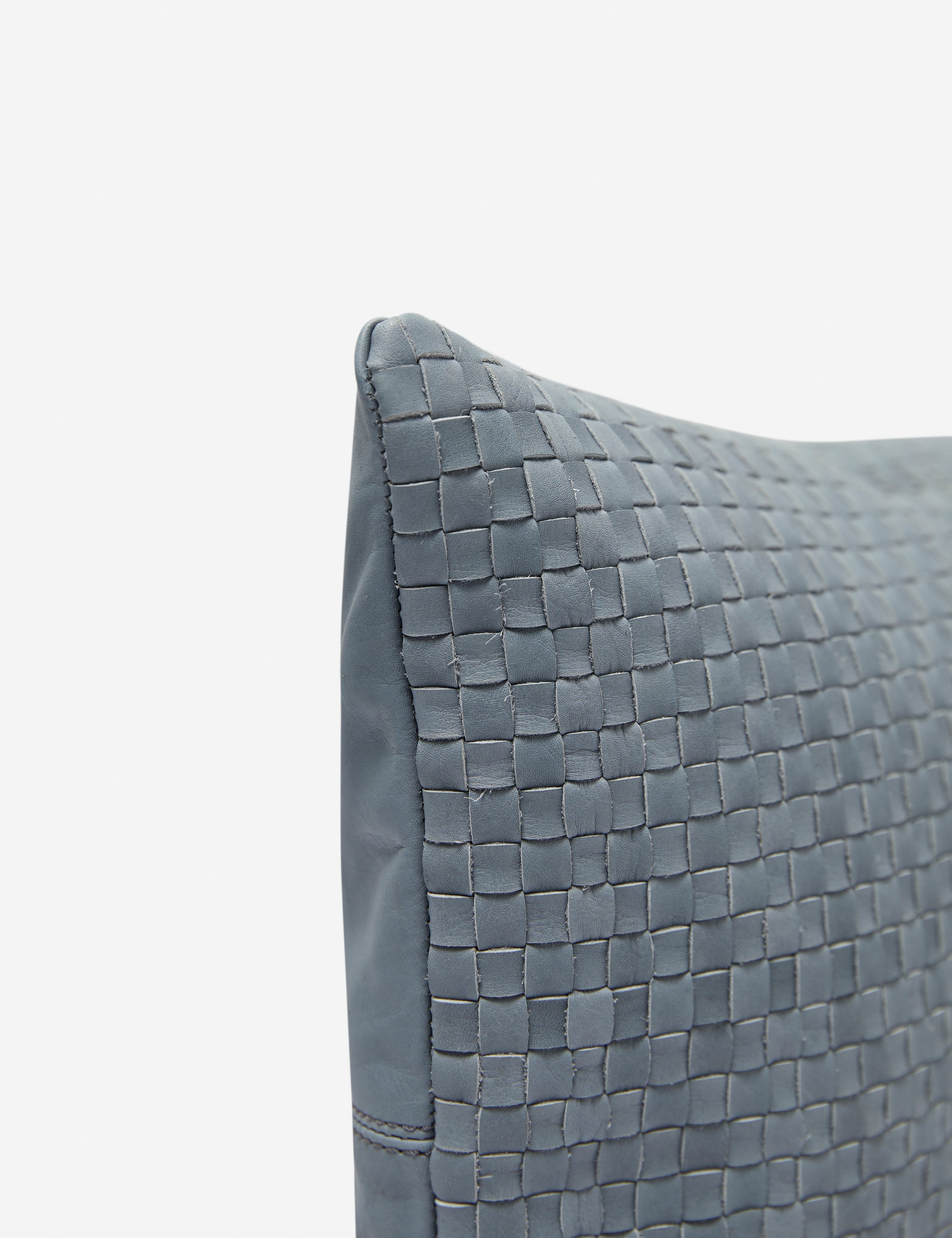 Vireo Leather Pillow | Handcrafted Basketweave Design