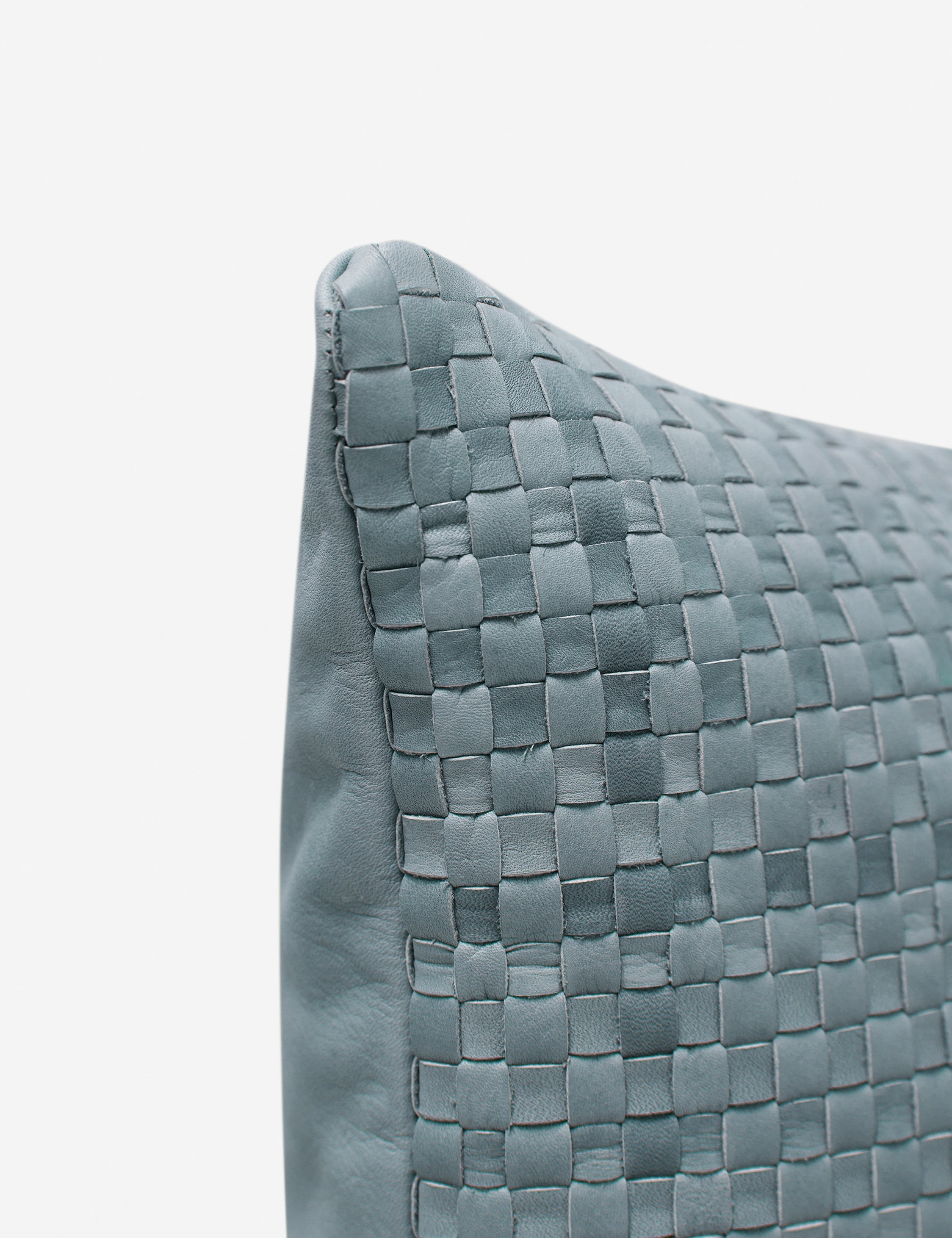 Vireo Leather Pillow | Handcrafted Basketweave Design