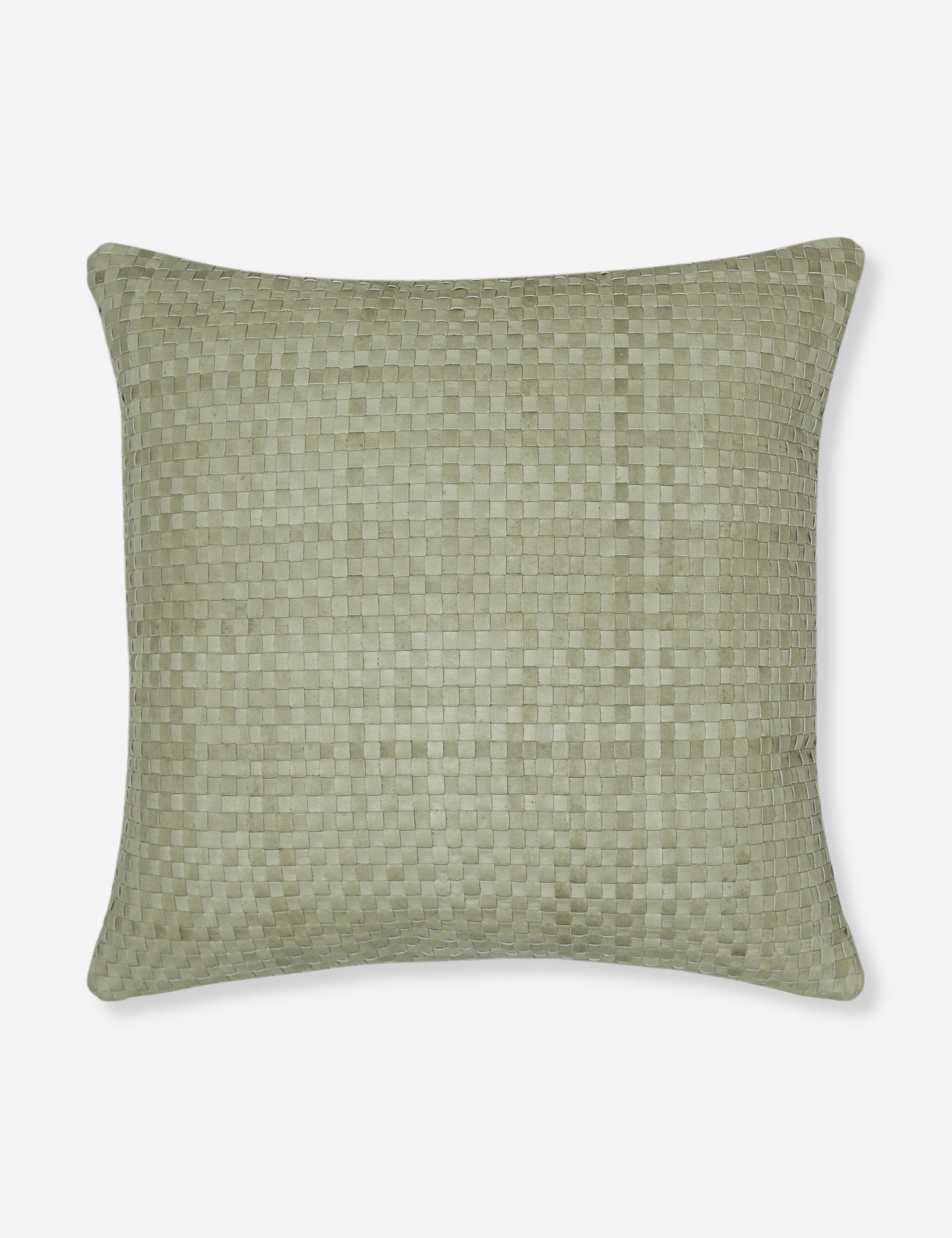 Vireo Leather Pillow | Handcrafted Basketweave Design